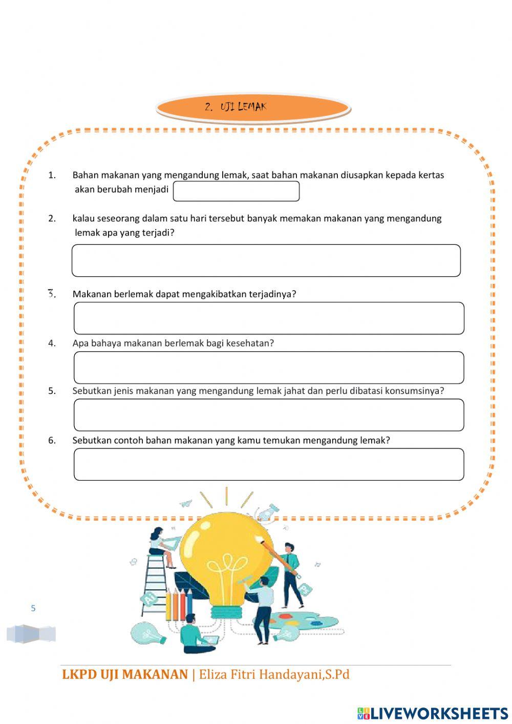 Lkpd uji bahan makanan