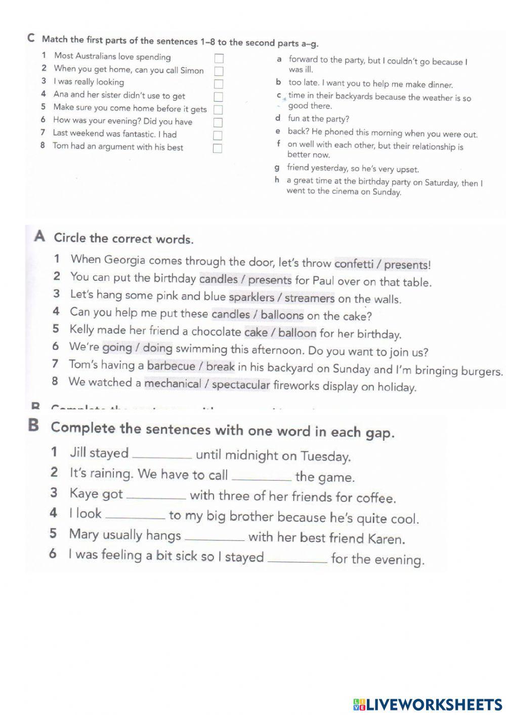 Close up workbook