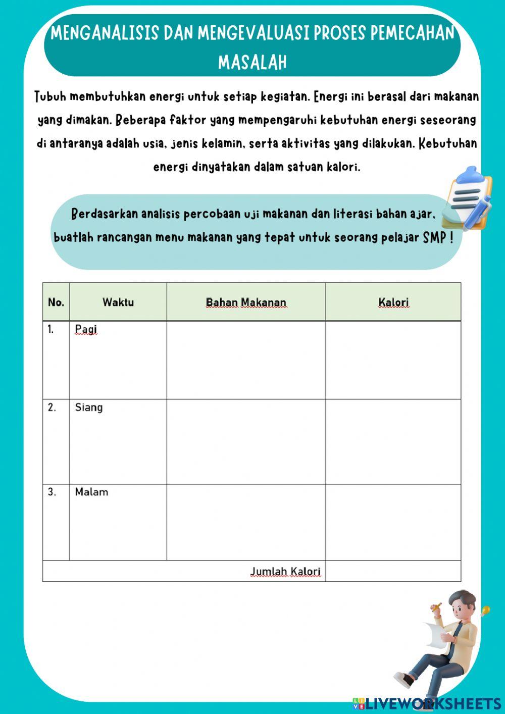 Lkpd nutrisi (uji makanan)