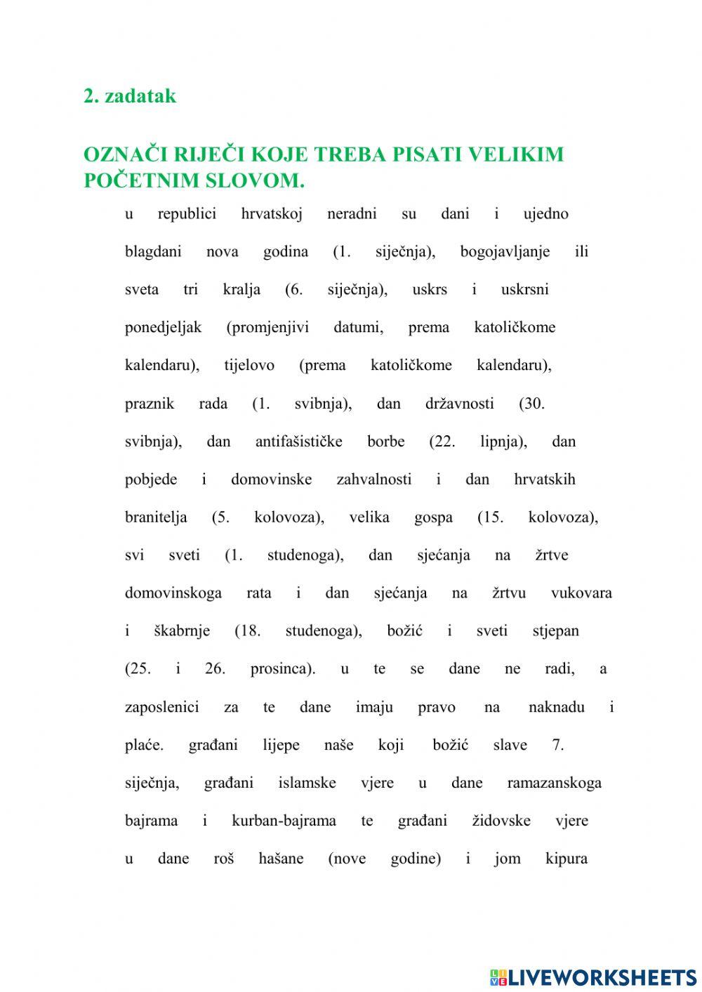 Veliko početno slovo - 8.