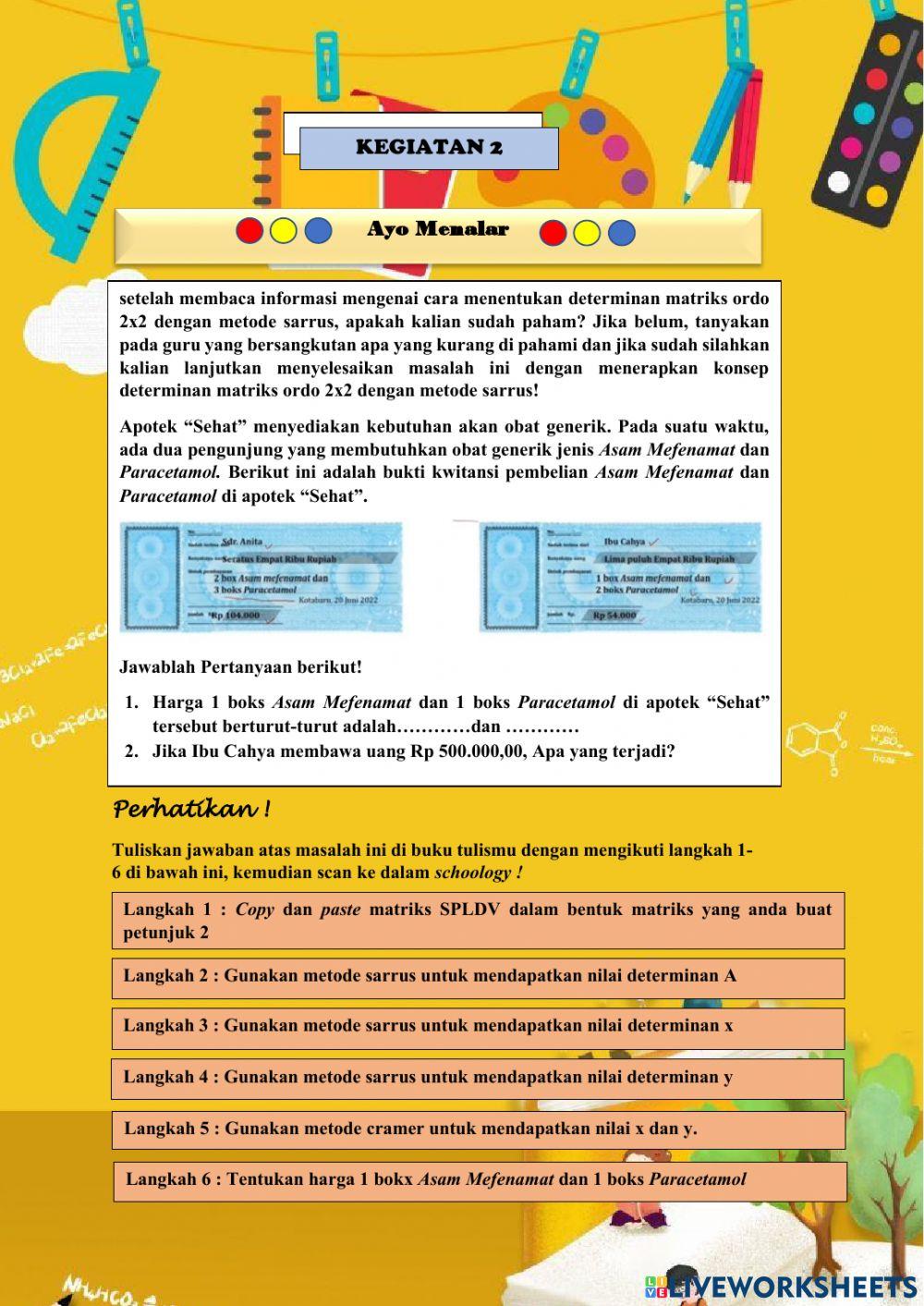 Determinan matriks ordo 2x2