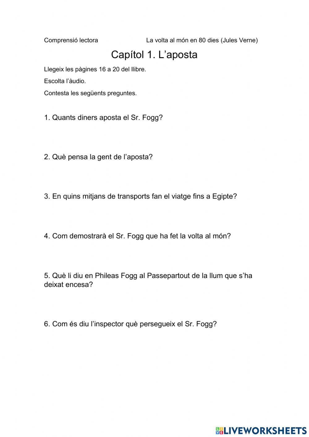 La volta al món. L'aposta