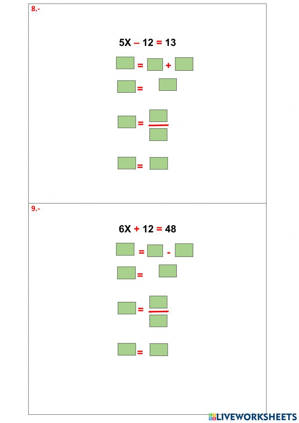 Ecuaciones de primer grado