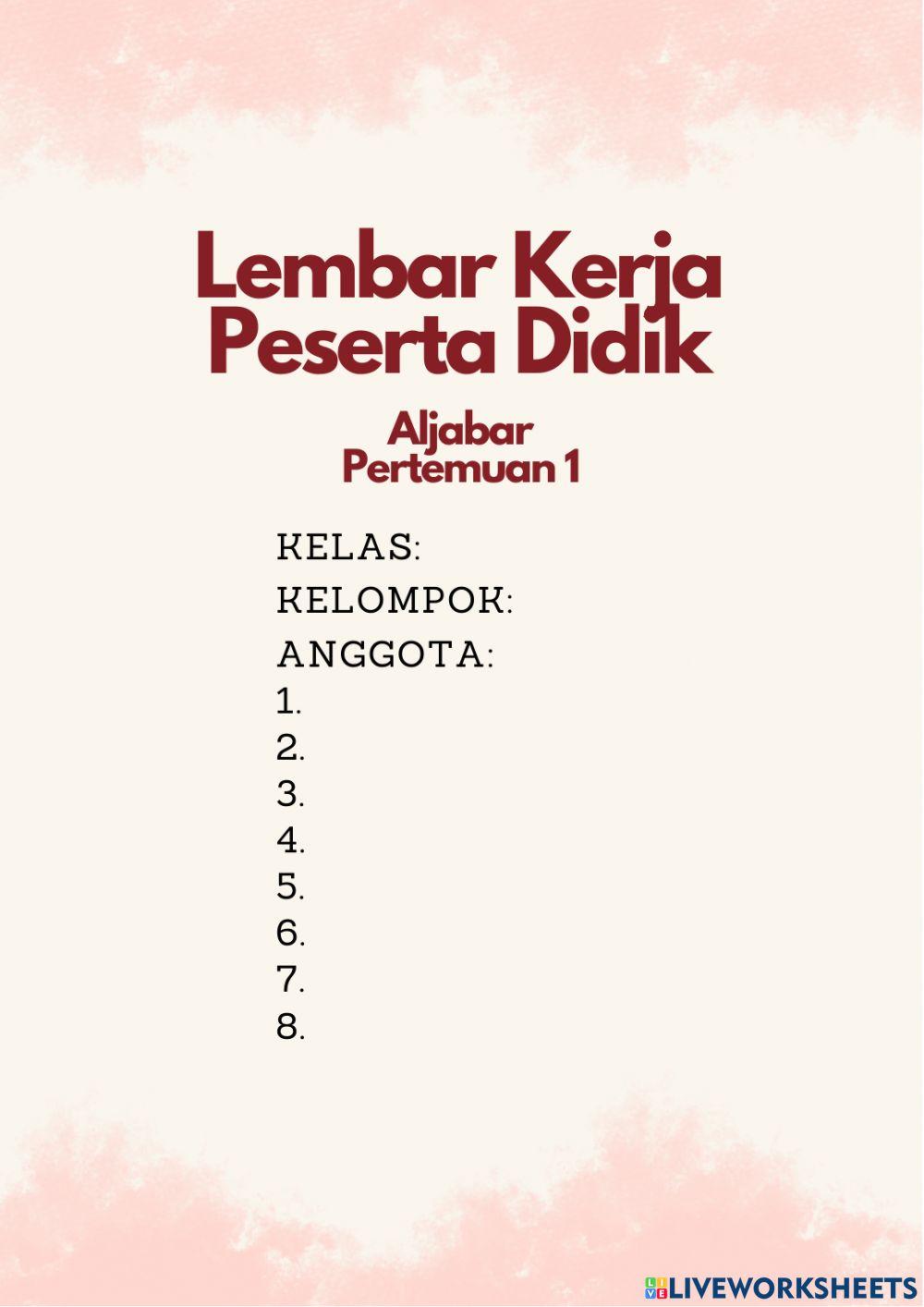 LKPD Aljabar Kelas 7 Pertemuan 1