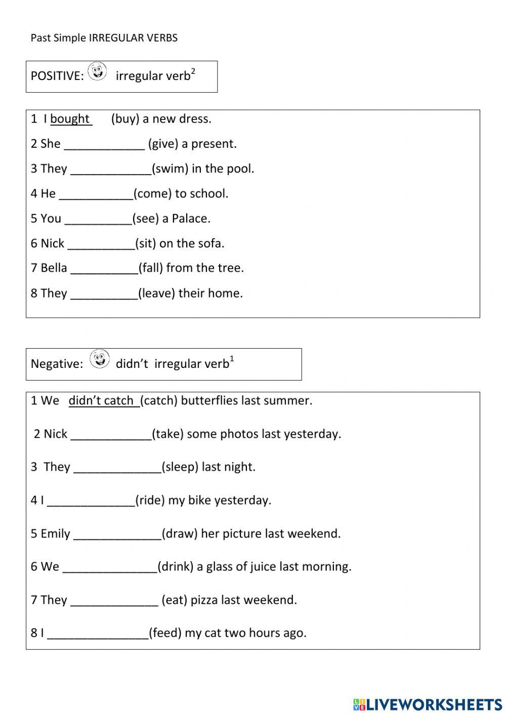 Past Simple Irregular verbs 3