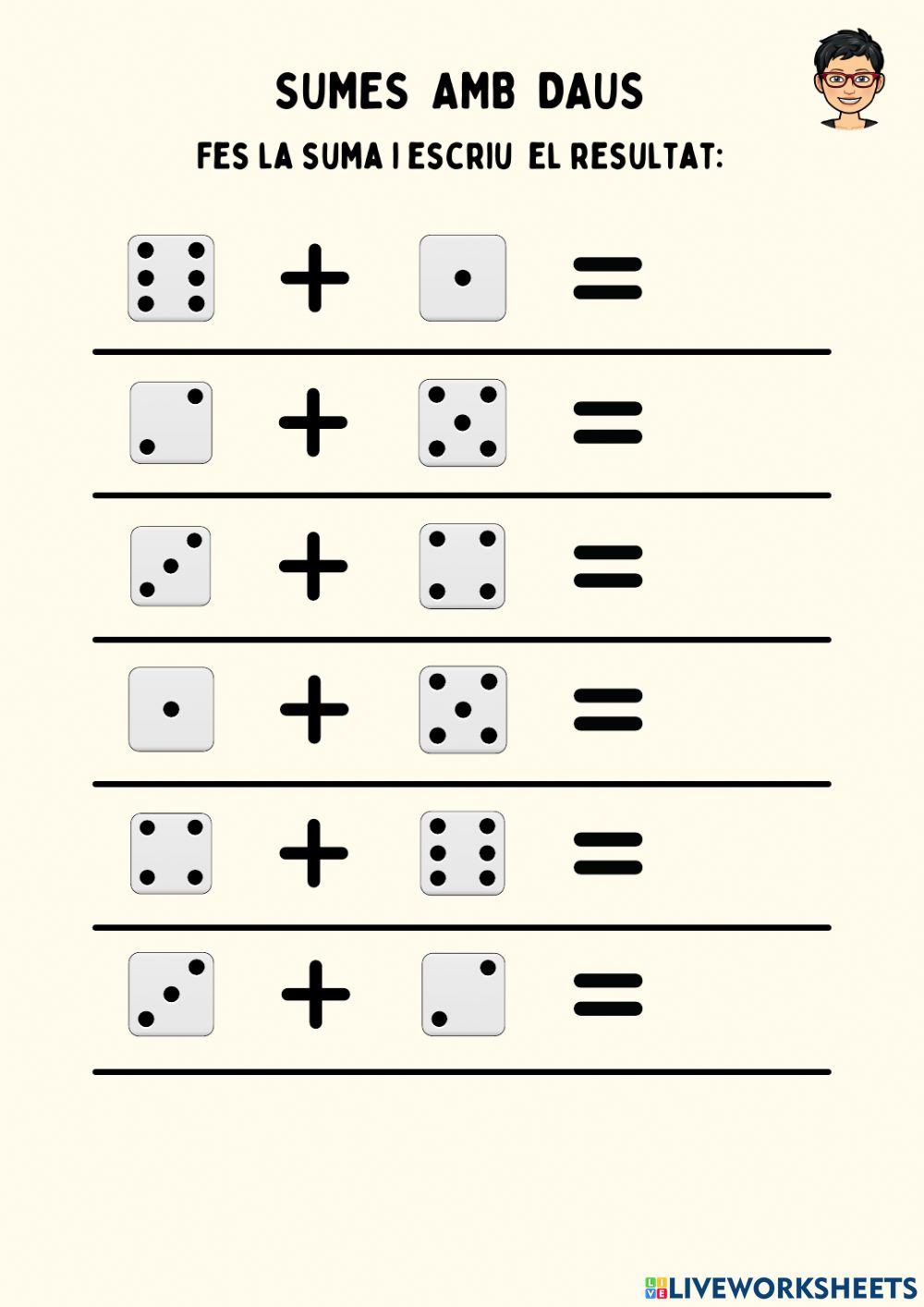 Sumes senzilles amb daus
