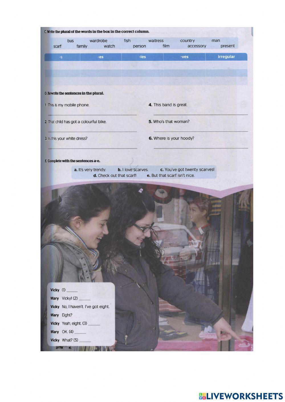 Plurals. My Clothes.