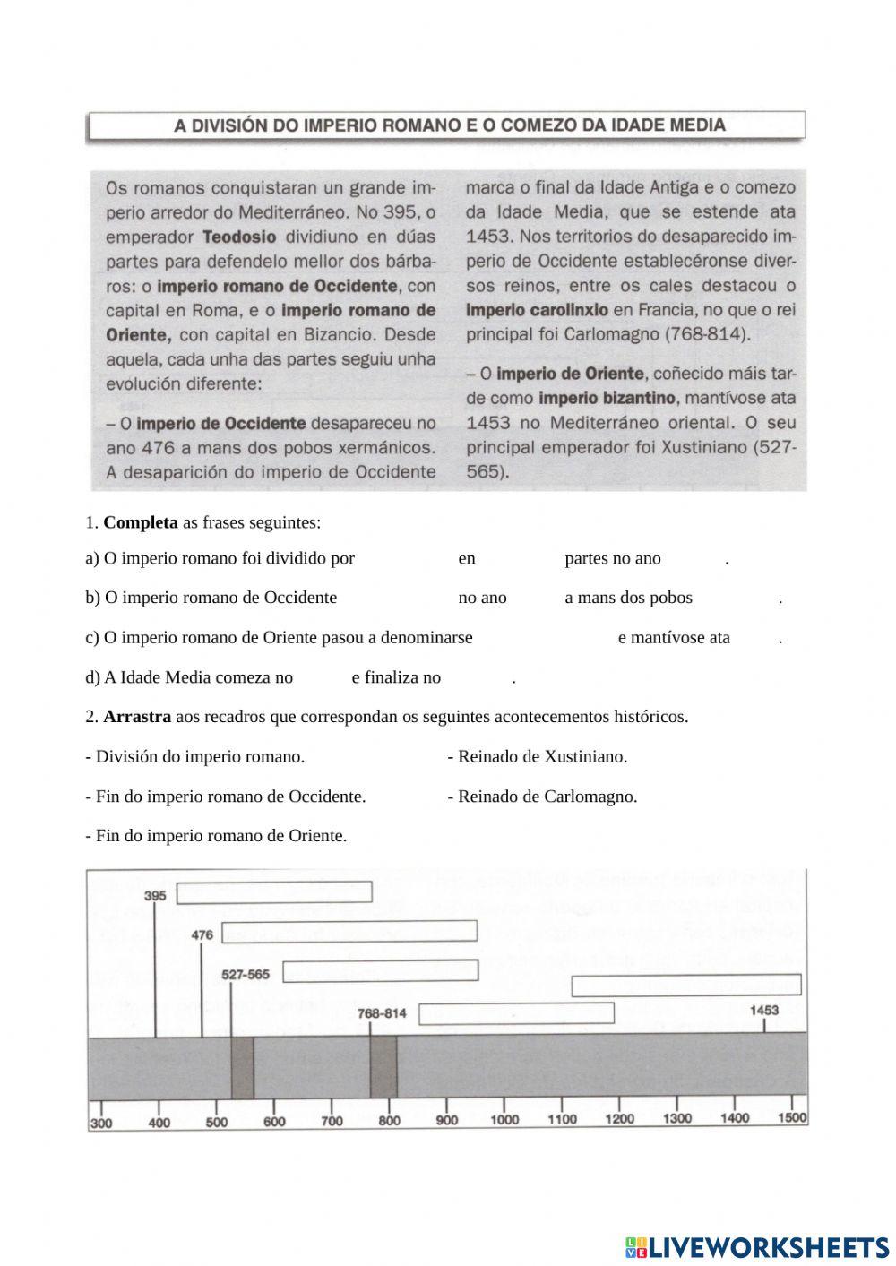A división do Imperio romano