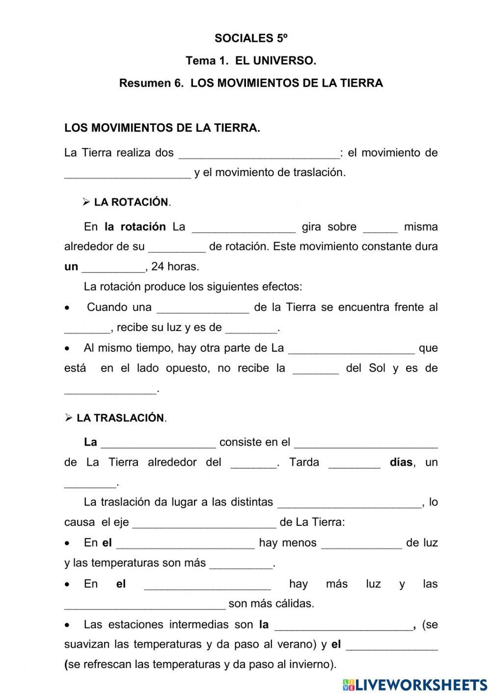 Los movimientos de la Tierra