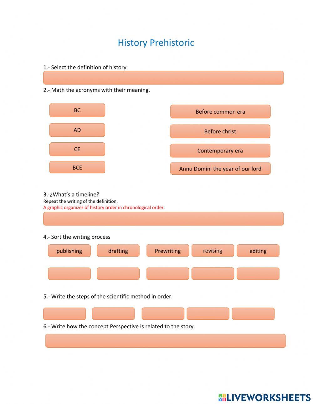 History prehistory part 1