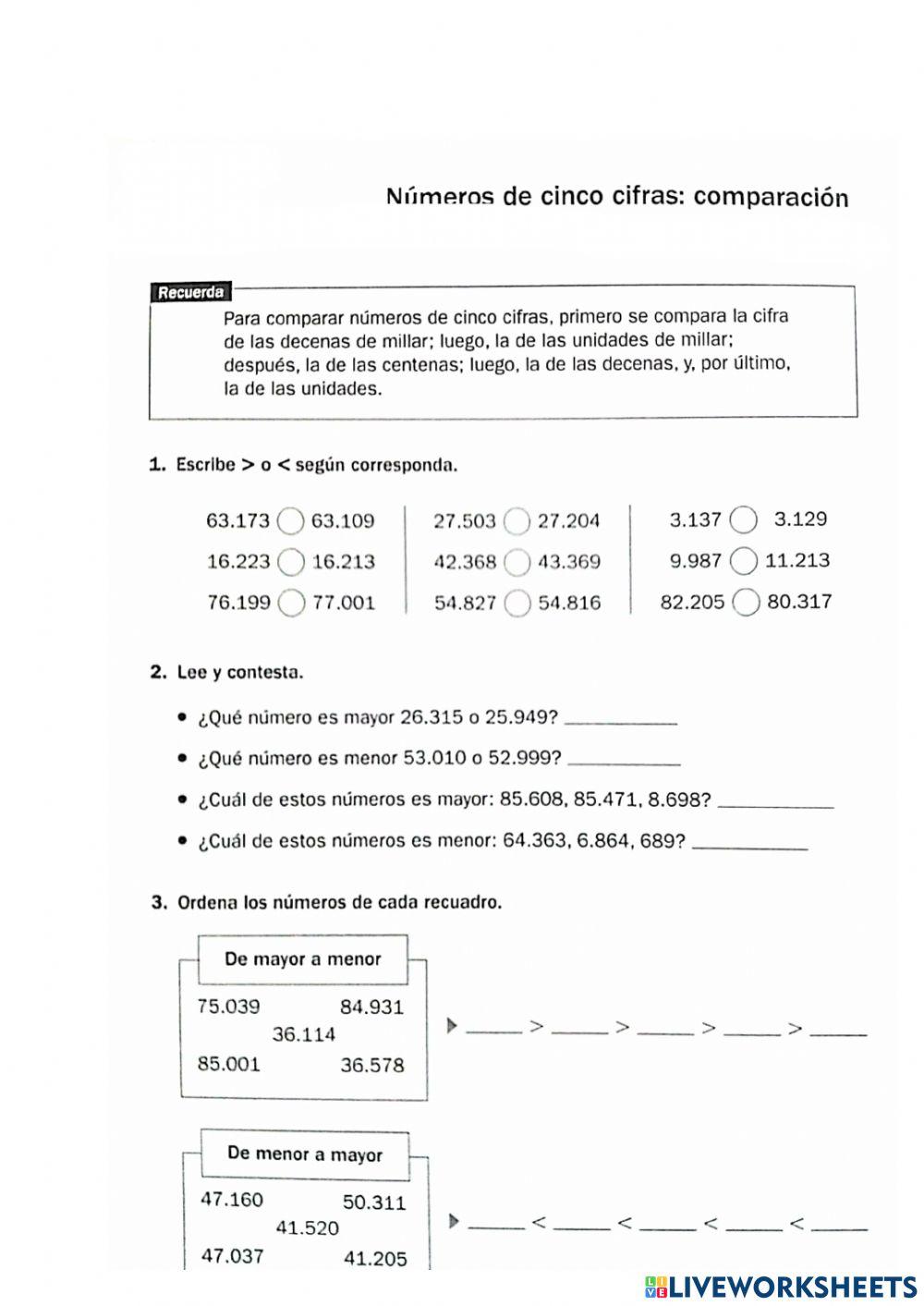 Números P42: comparación