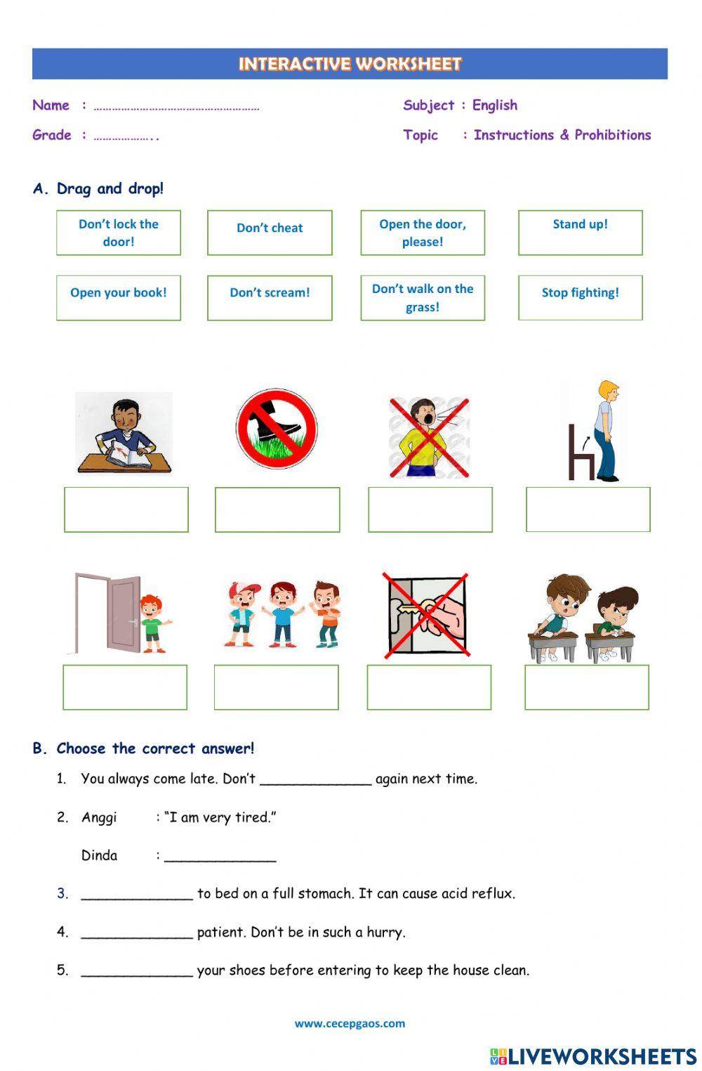LKPD Interaktif Bahasa Inggris Tentang Giving Instructions or Commands
