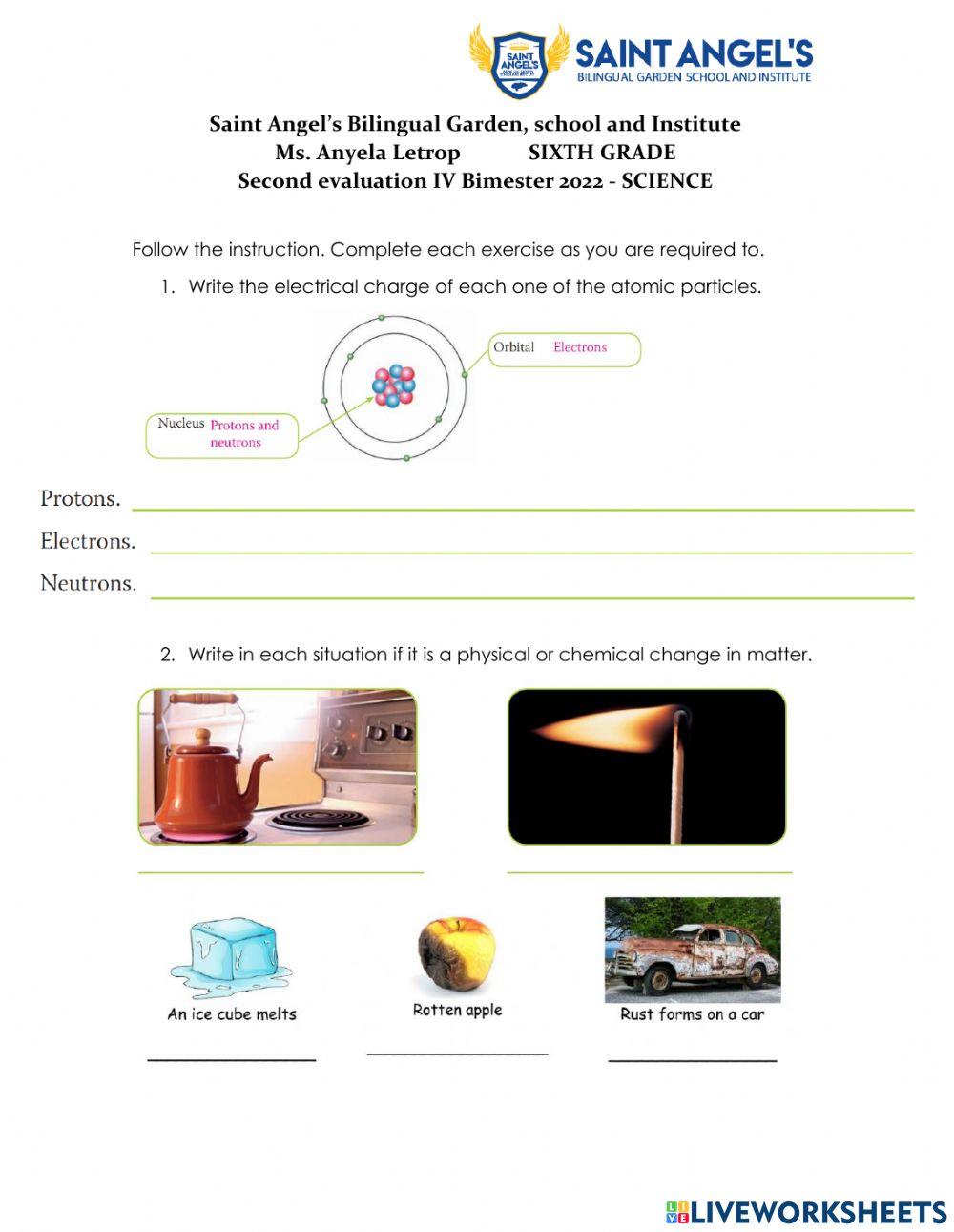 Science quiz 6th