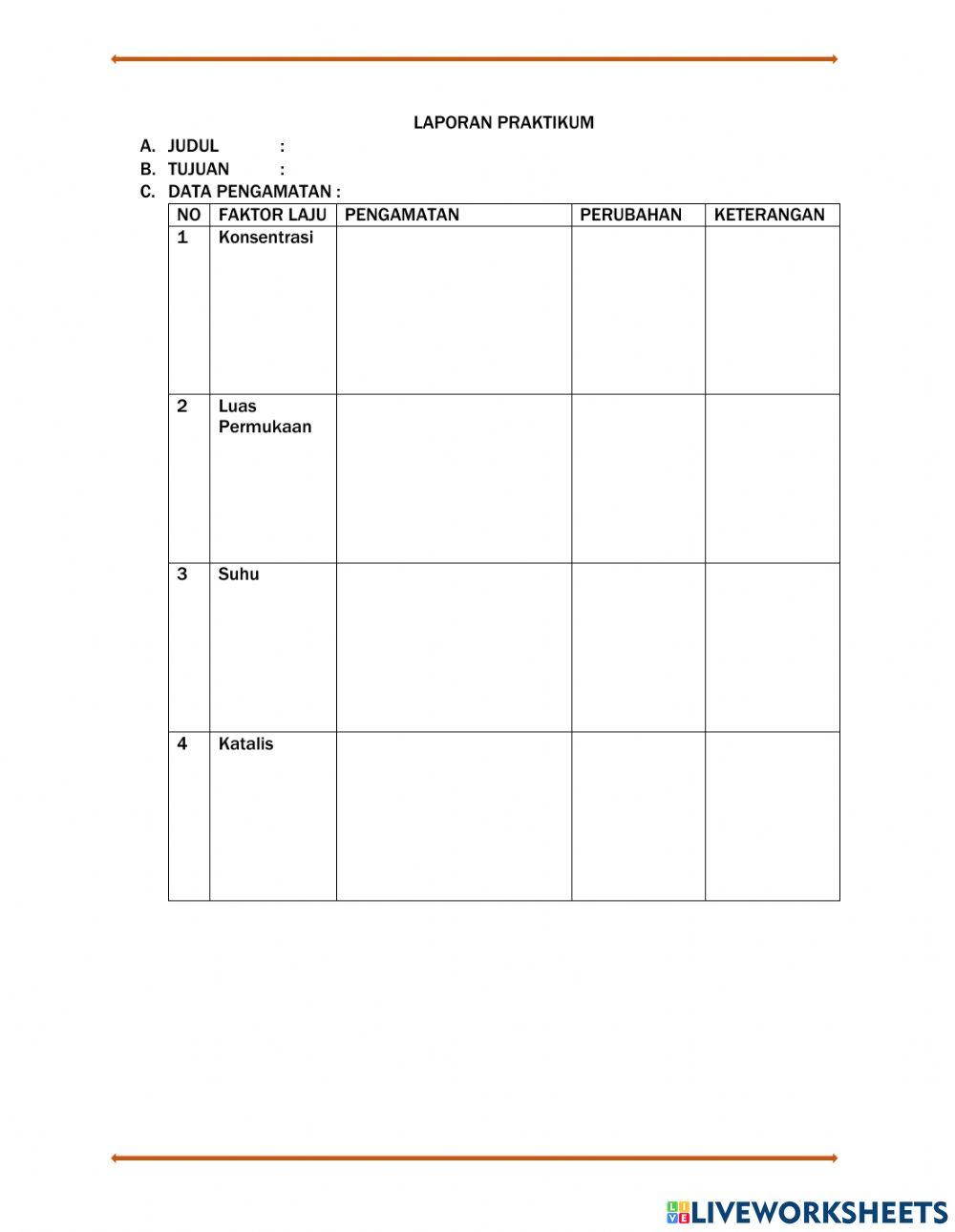 Praktikum Faktor Laju Reaksi