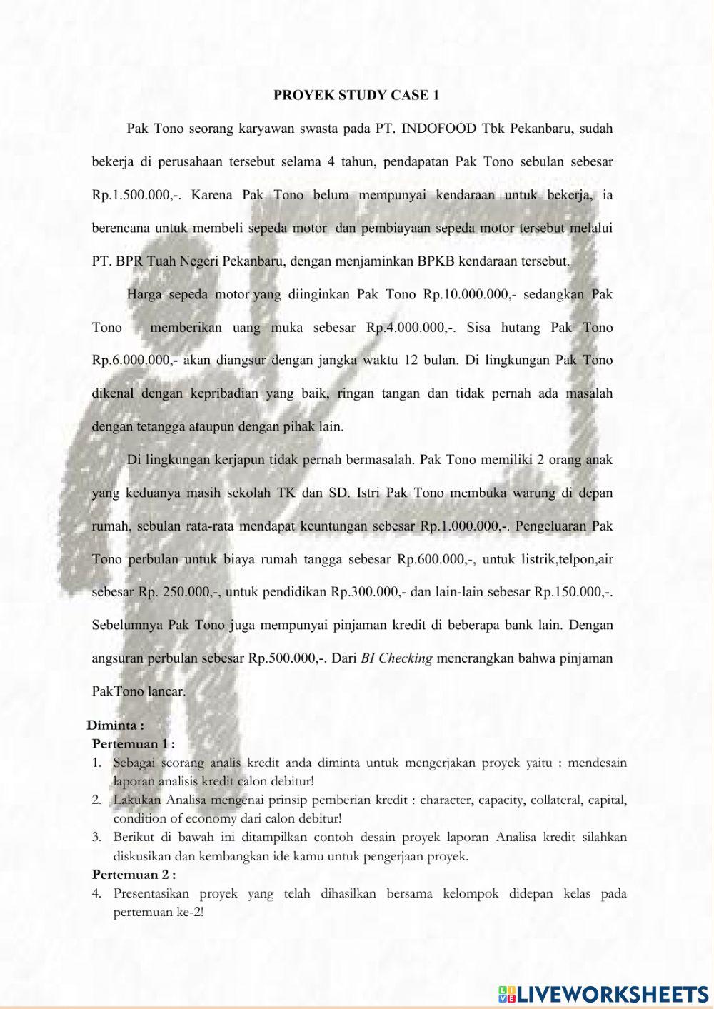 Lkpd case 1 analisis kredit