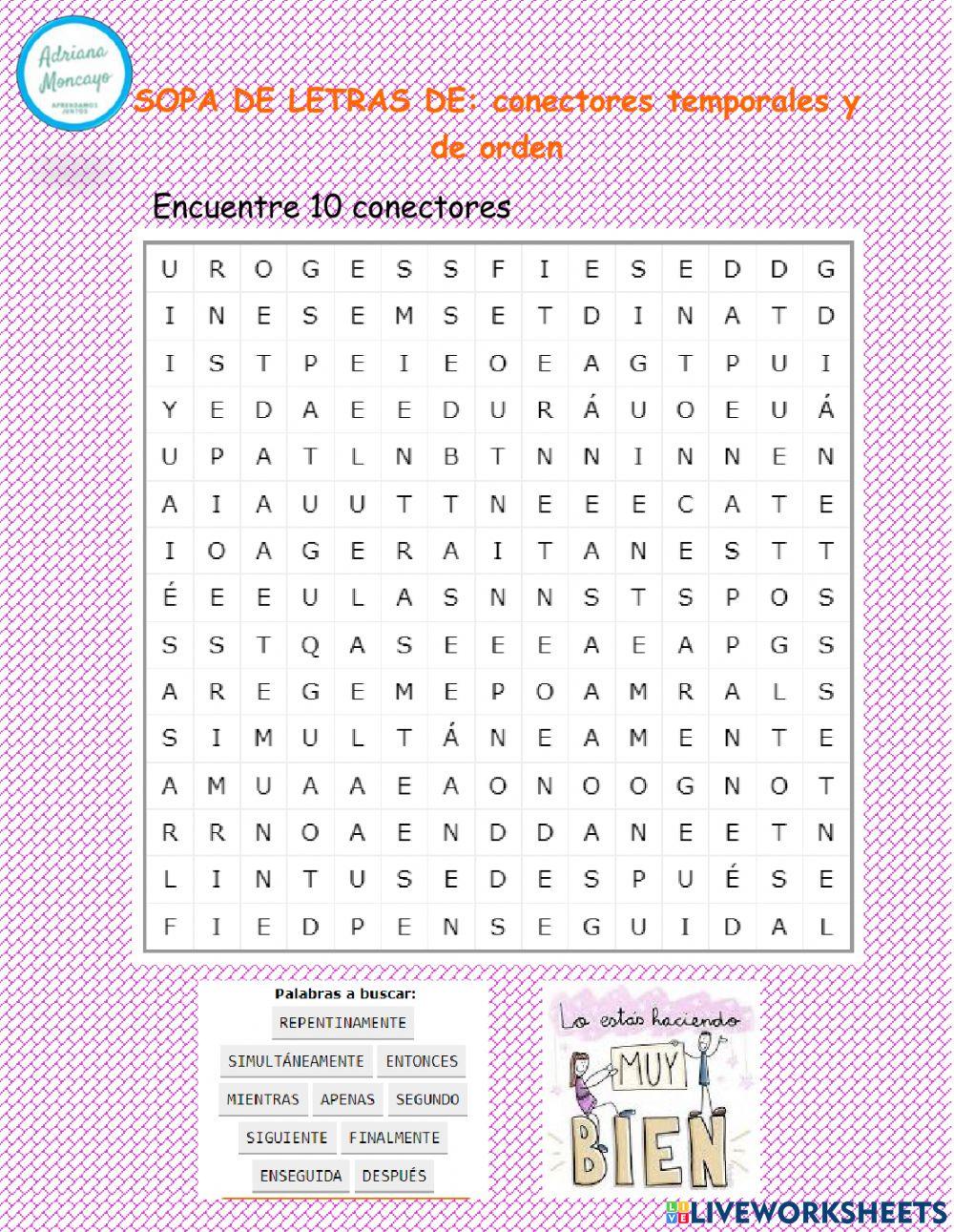 Conectores temporales y de orden