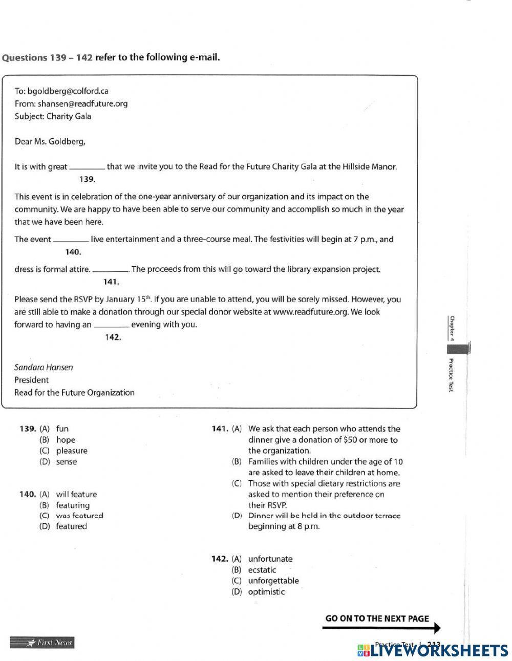 Test reading toeic a