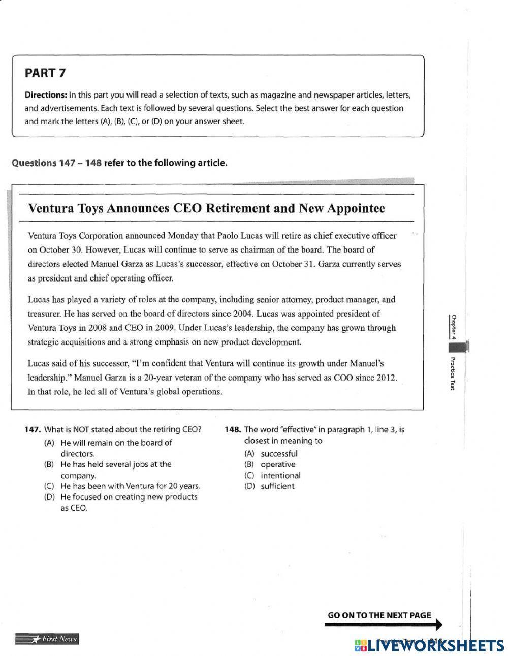 Test reading toeic a