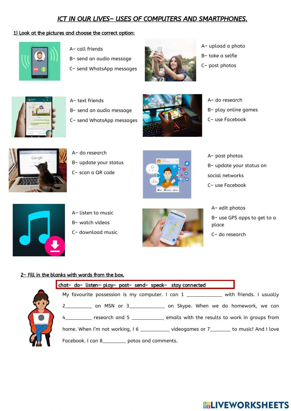 ICT- Uses of smartphones and computers