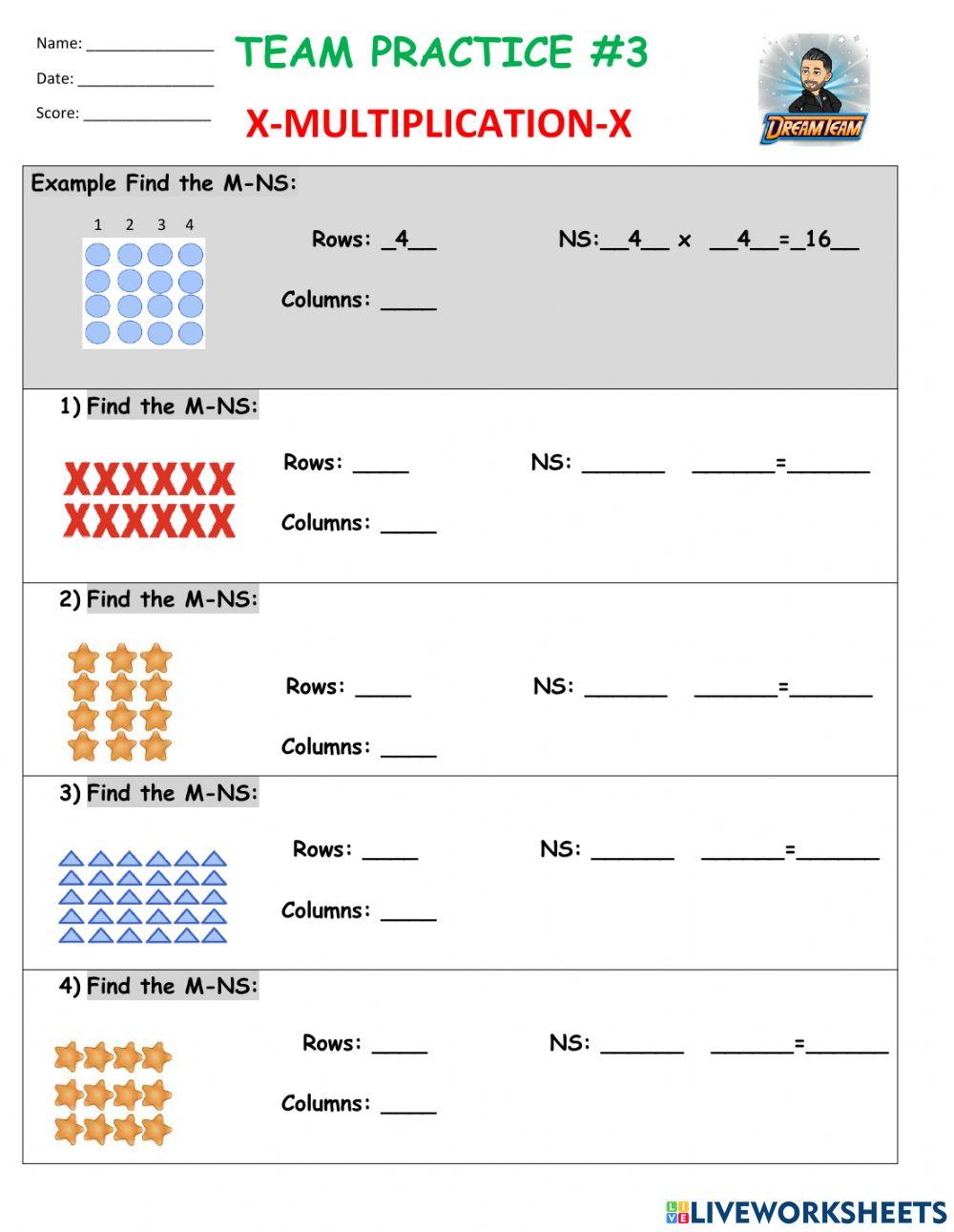 TEAM PRACTICE -3 X-MULTIPLICATION-X Array