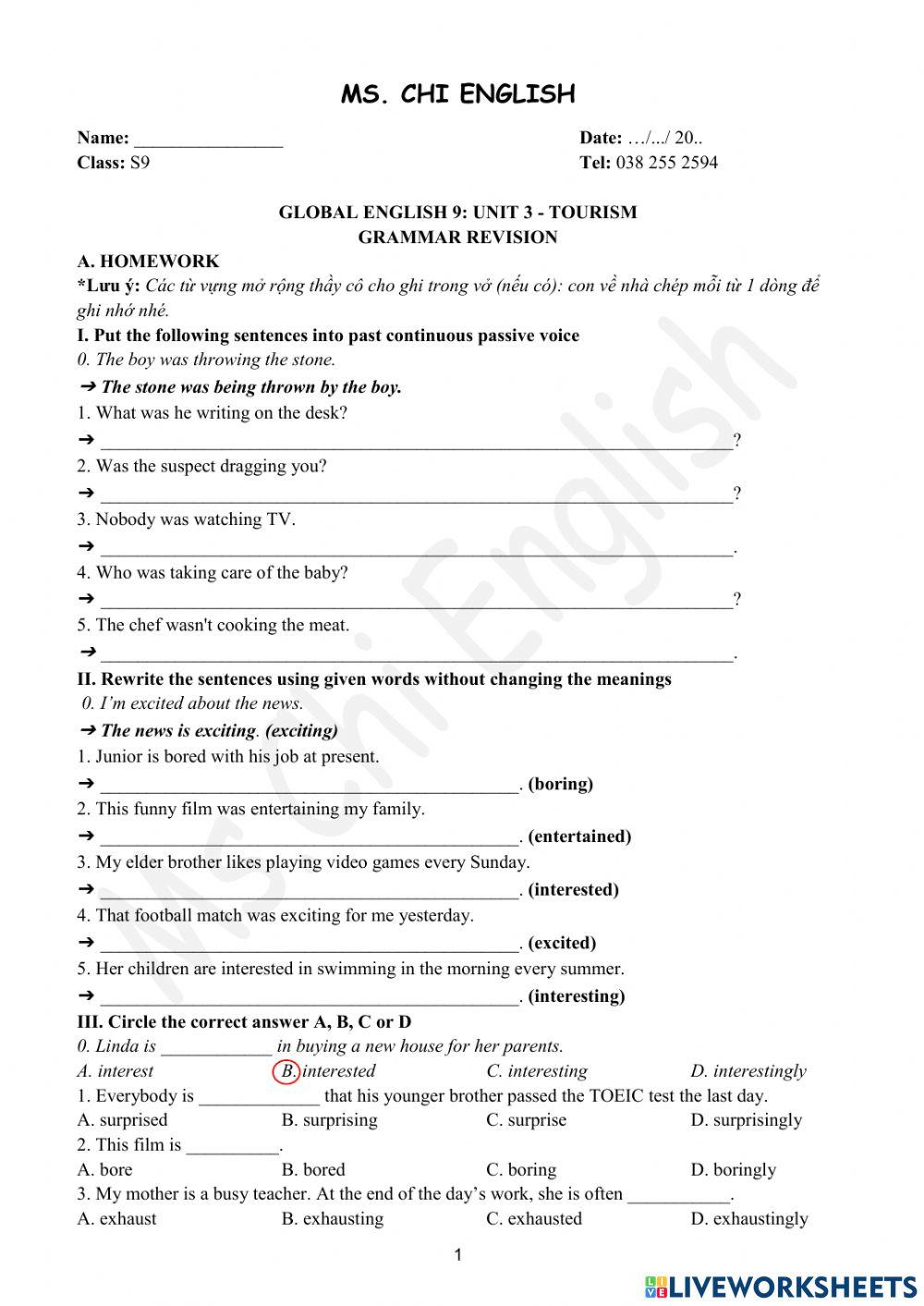 Viet Teacher-S9-Week 10-Unit 3-Gram revision