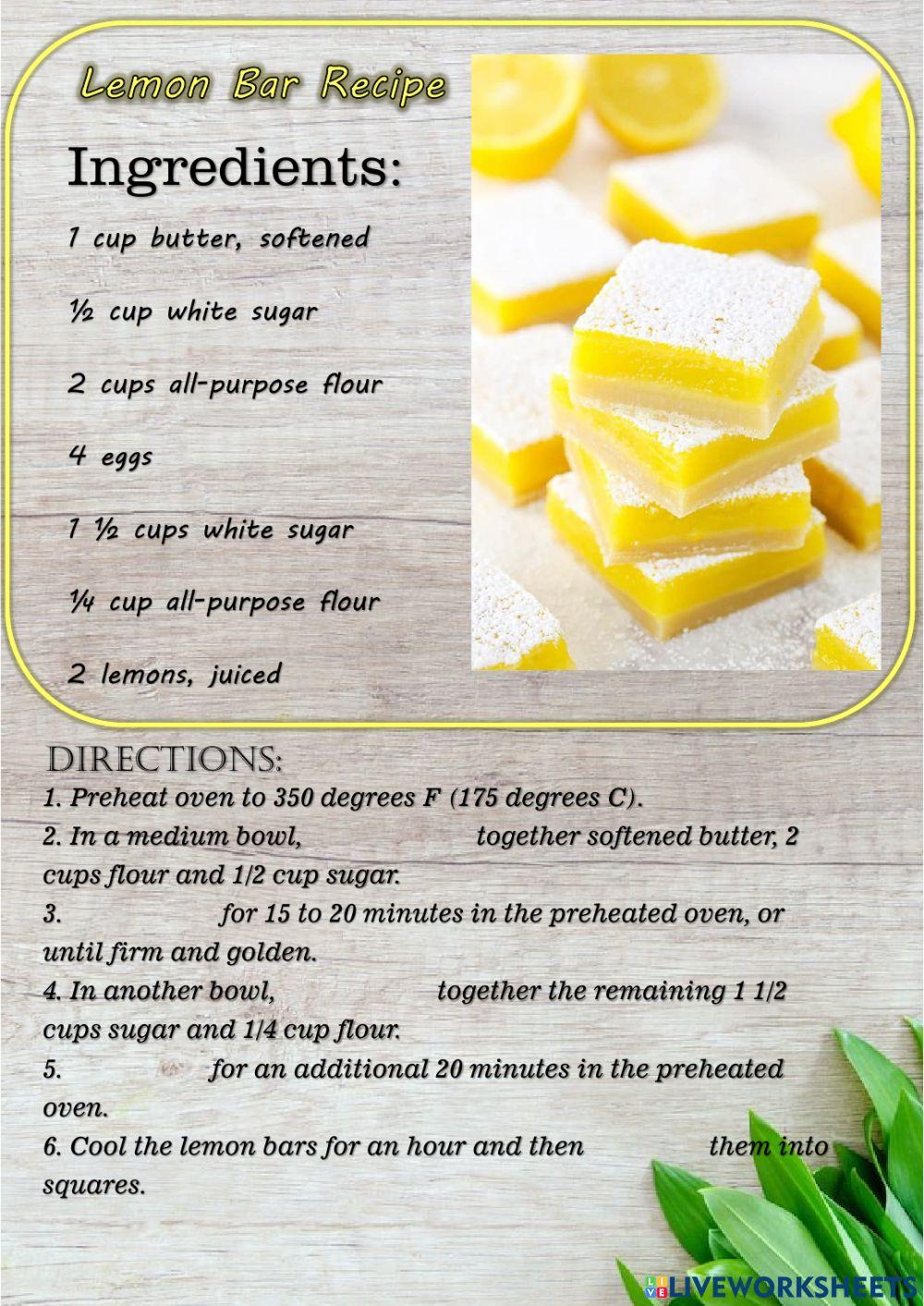 Lemon bar recipe - ways of cooking