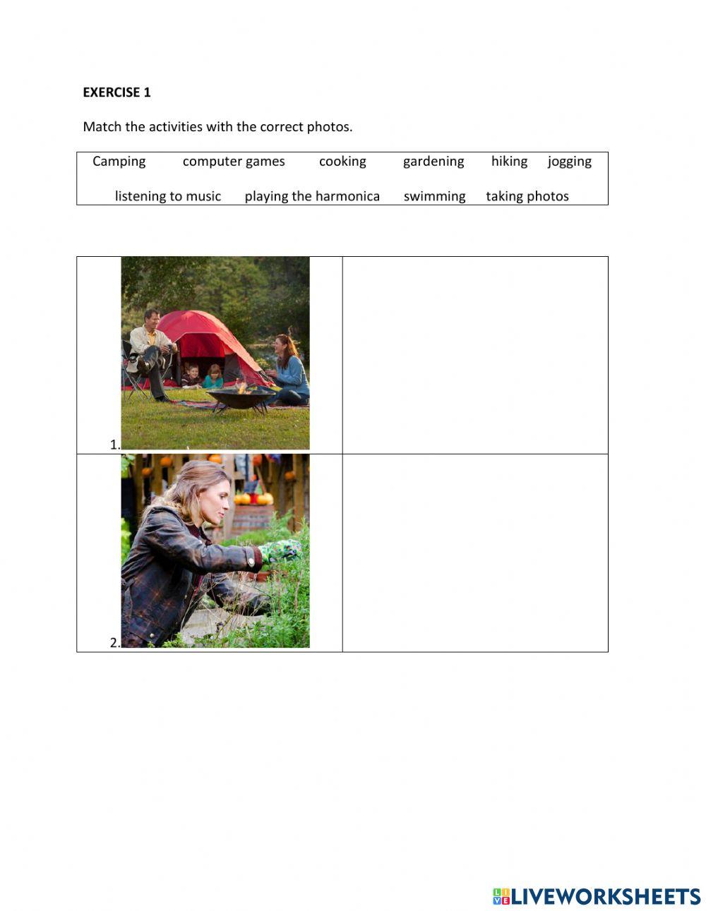 IE1, Unit 6, Speaking, Exercise 1