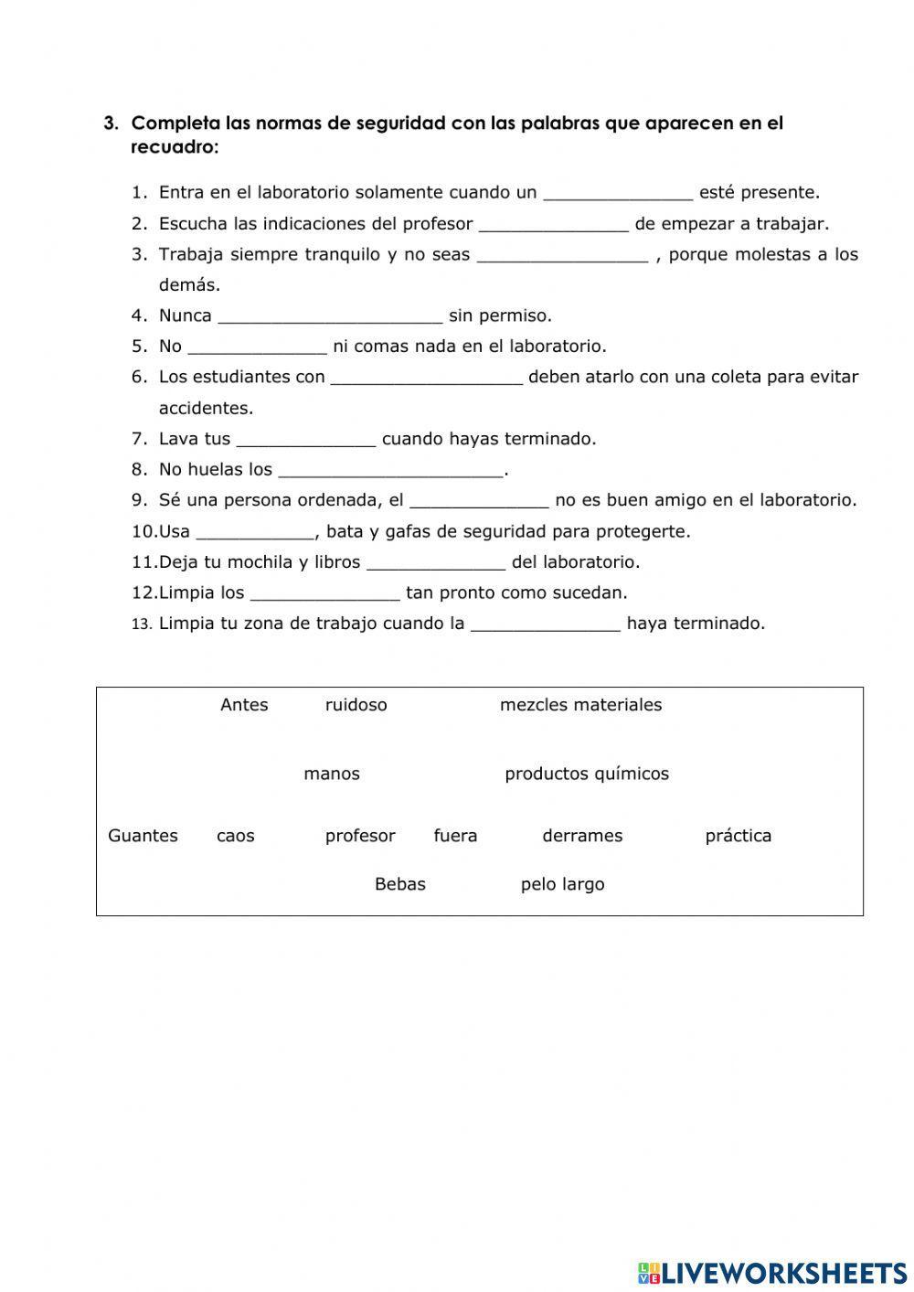 Material de laboratorio y normas