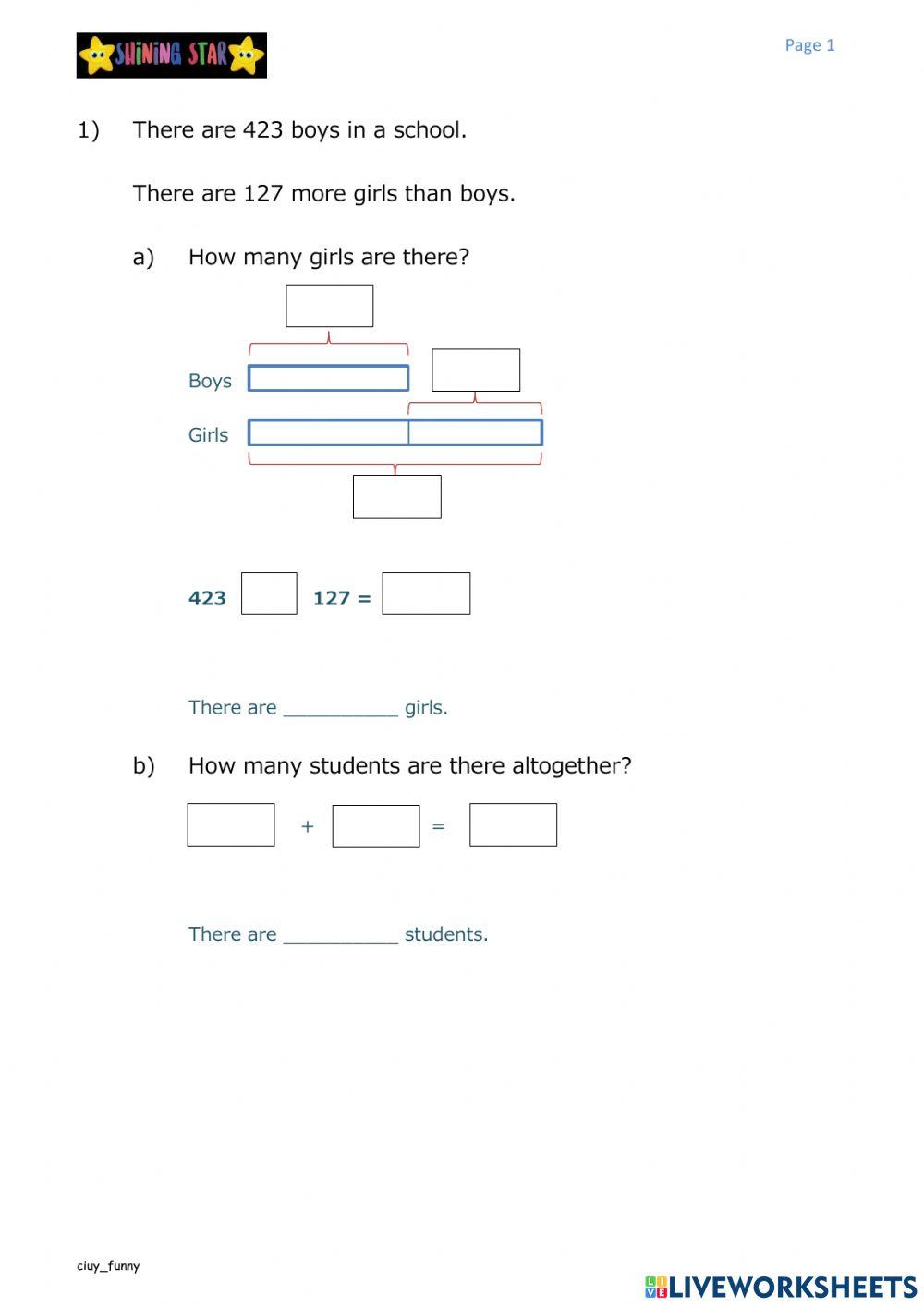 Word problems Word problems