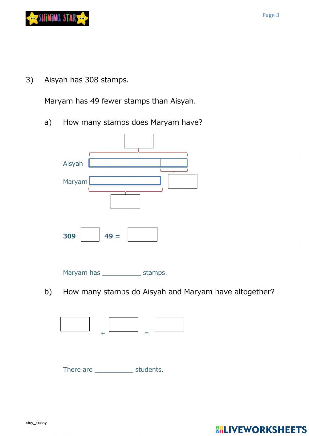Word problems Word problems