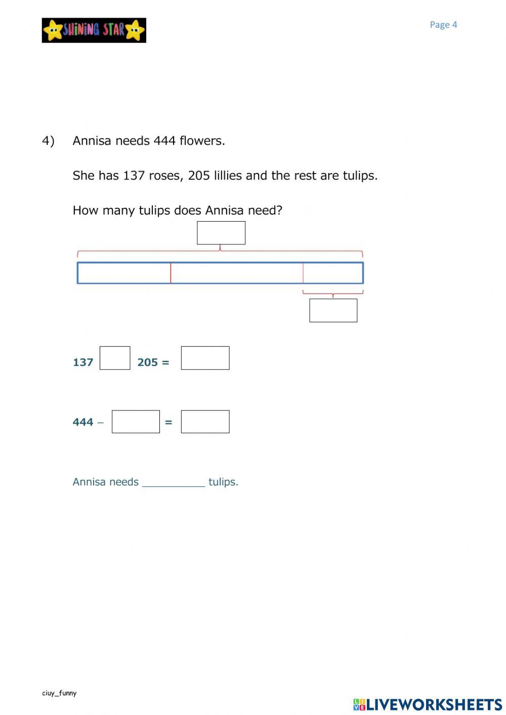 Word problems Word problems
