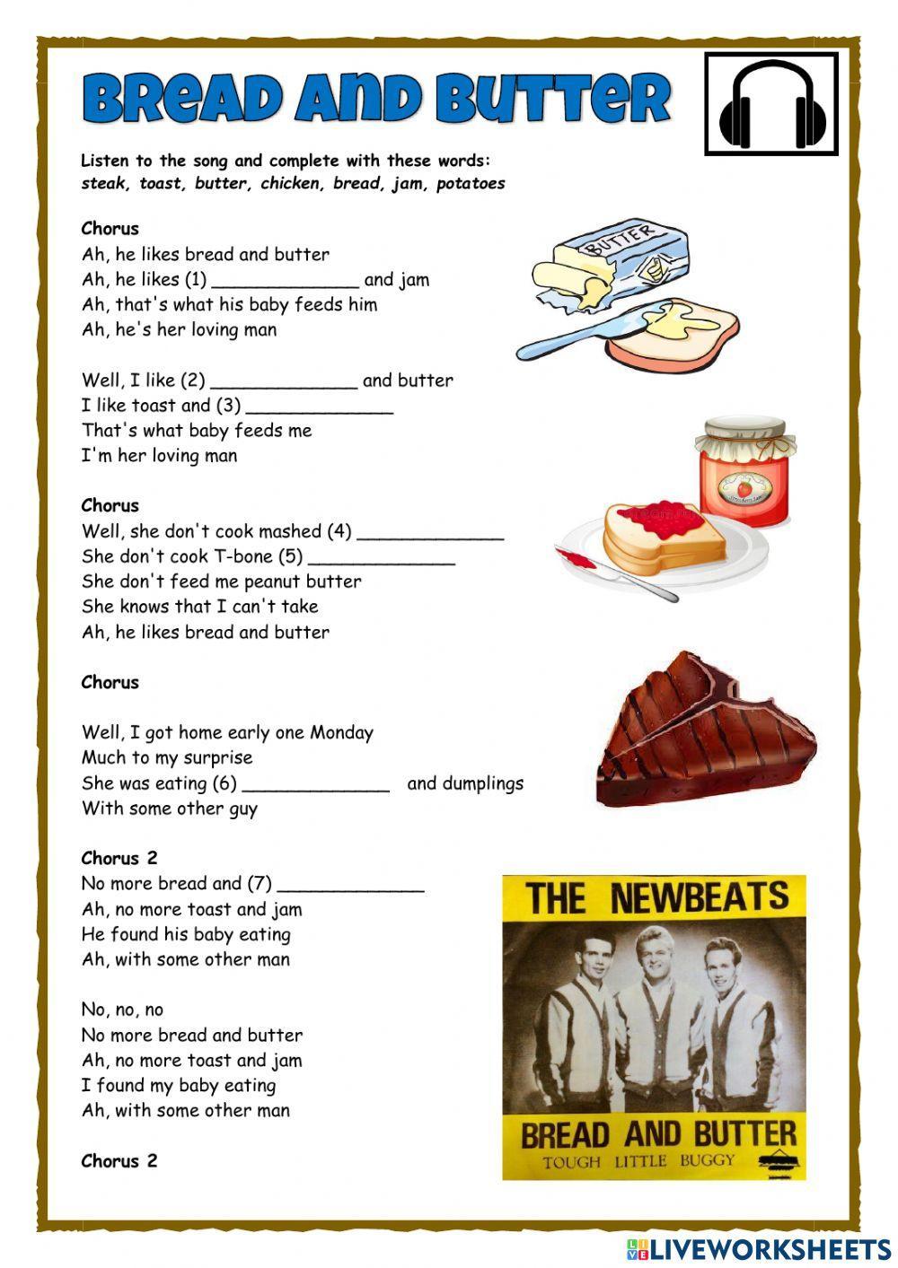 Bread and Butter - Food Song Activity