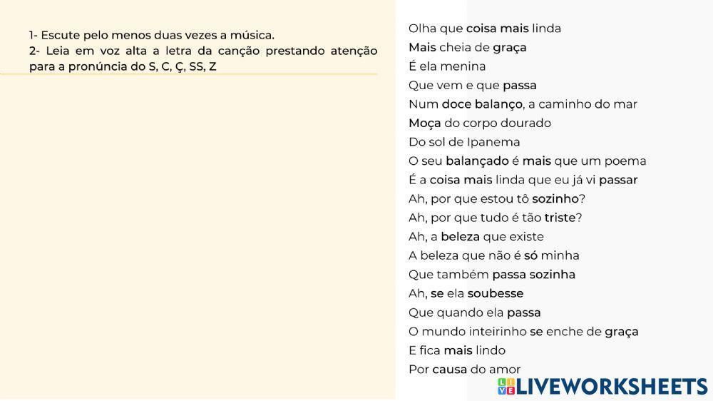 Pronunciar do s, ç, ss, c