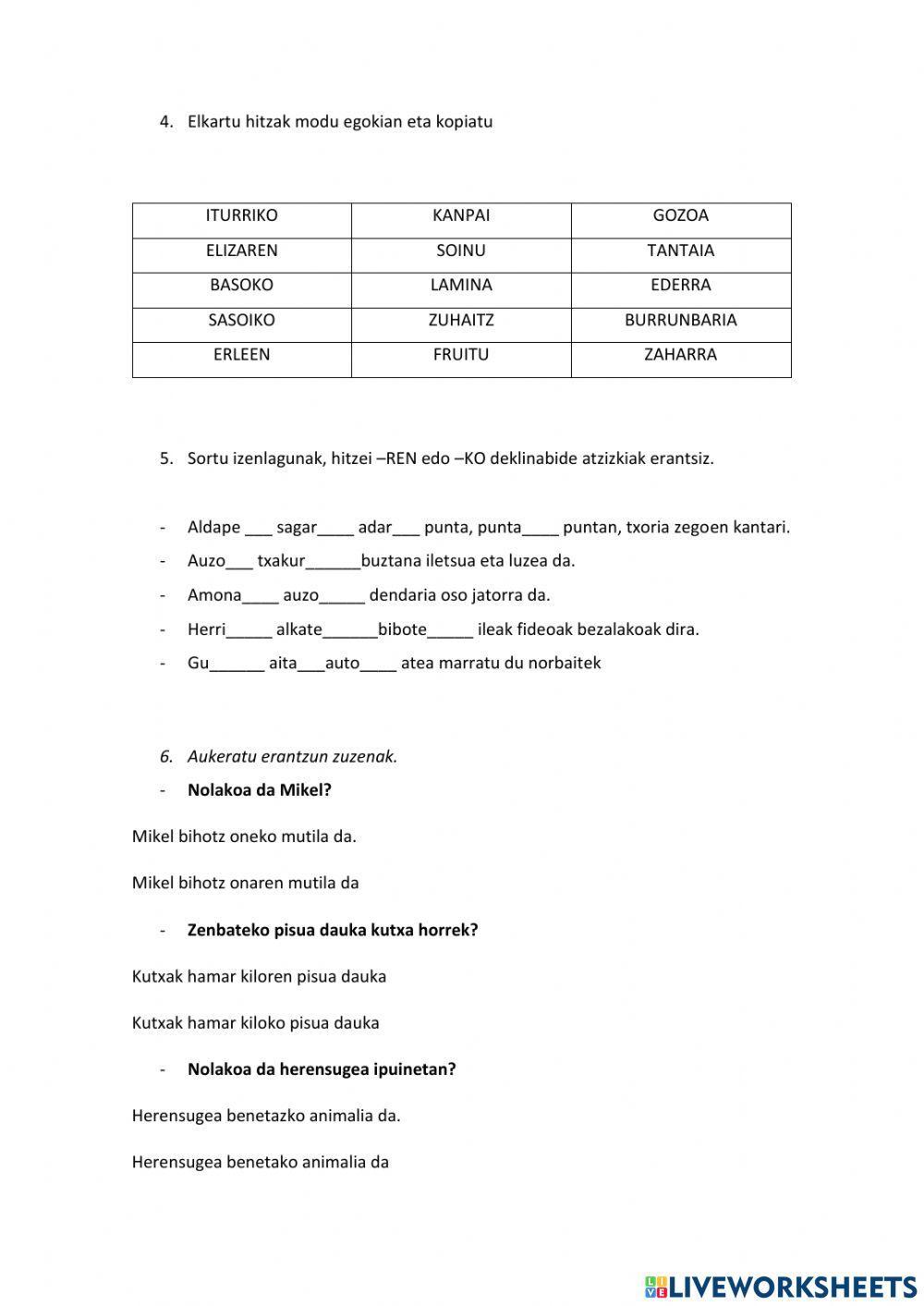 Izenondoak eta izenlagunak