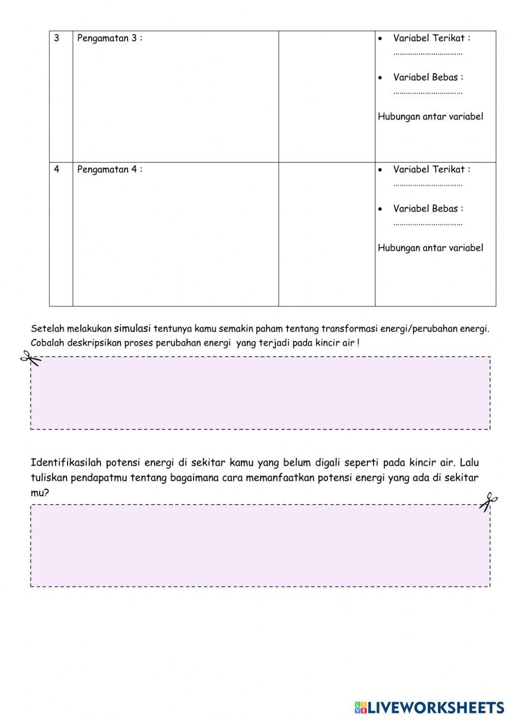Bentuk-bentuk Energi dan perubahannya