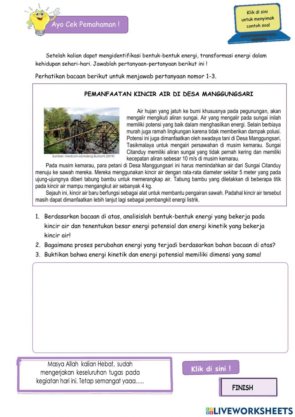 Bentuk-bentuk Energi dan perubahannya