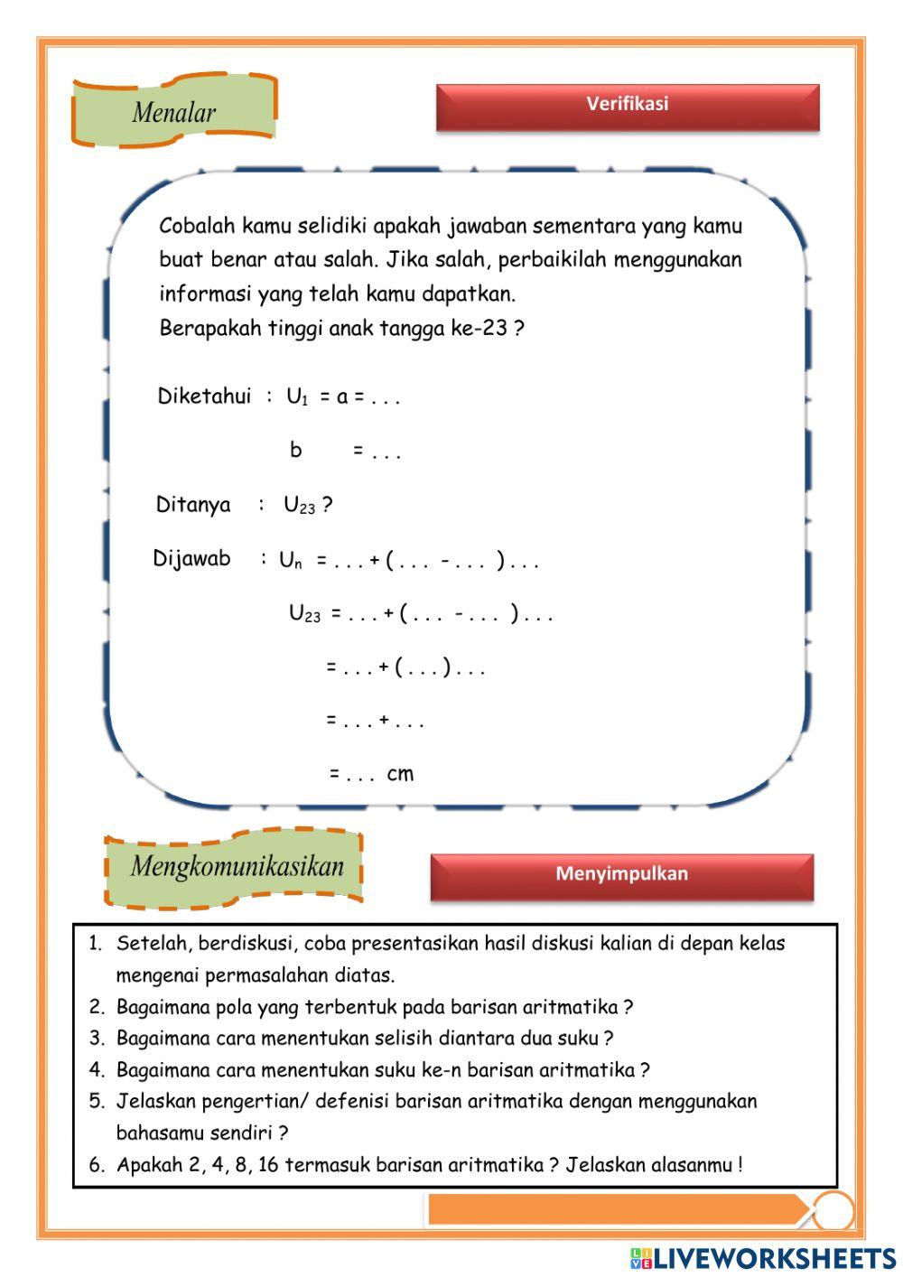 Lkpd barisan aritmatika 1