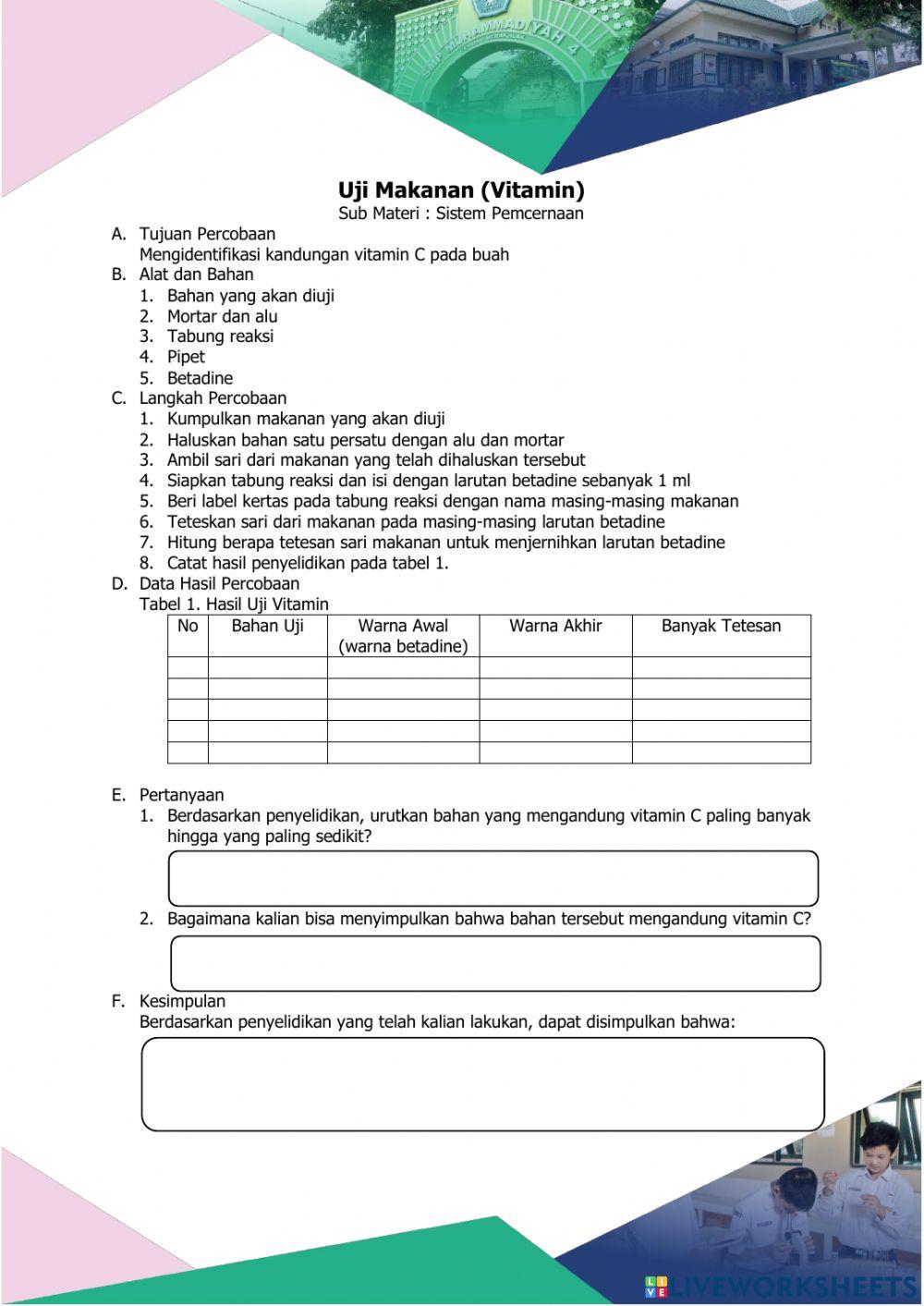 LKPD Uji Vitamin