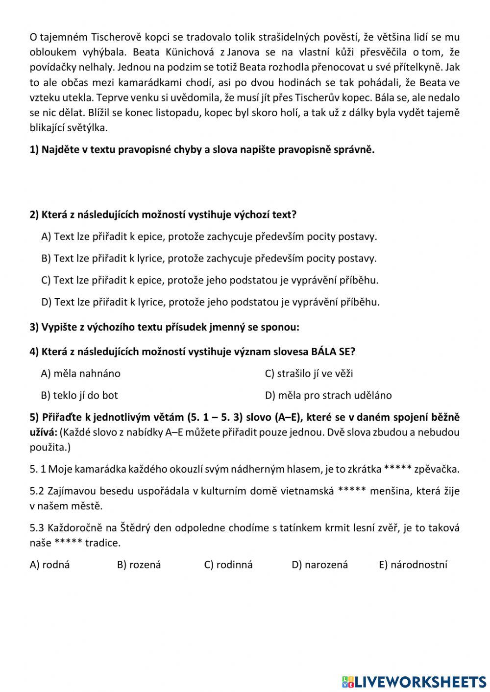 Práce s textem - Tischerův mlýn