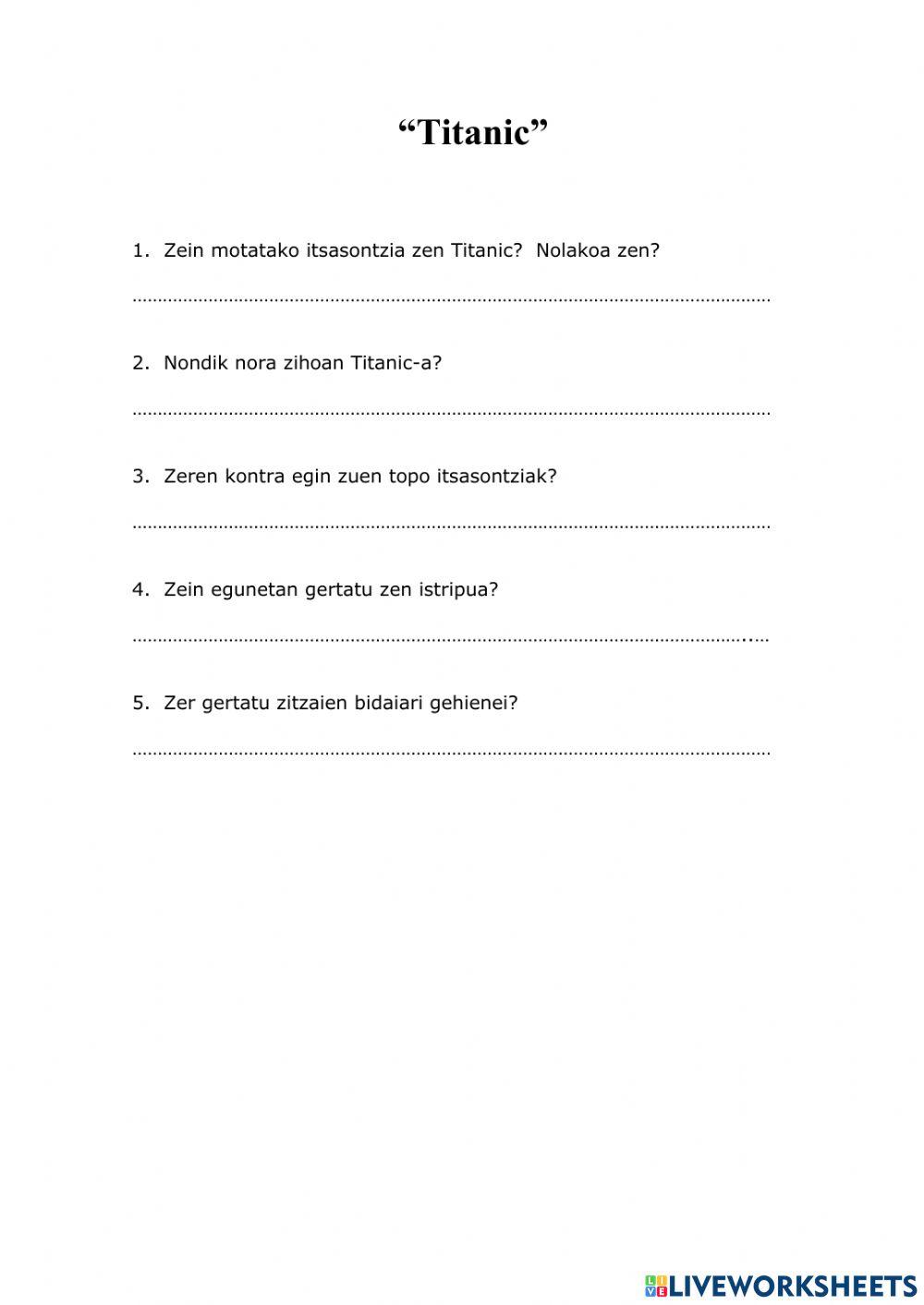 ENTZUNGAIA -Titanic-