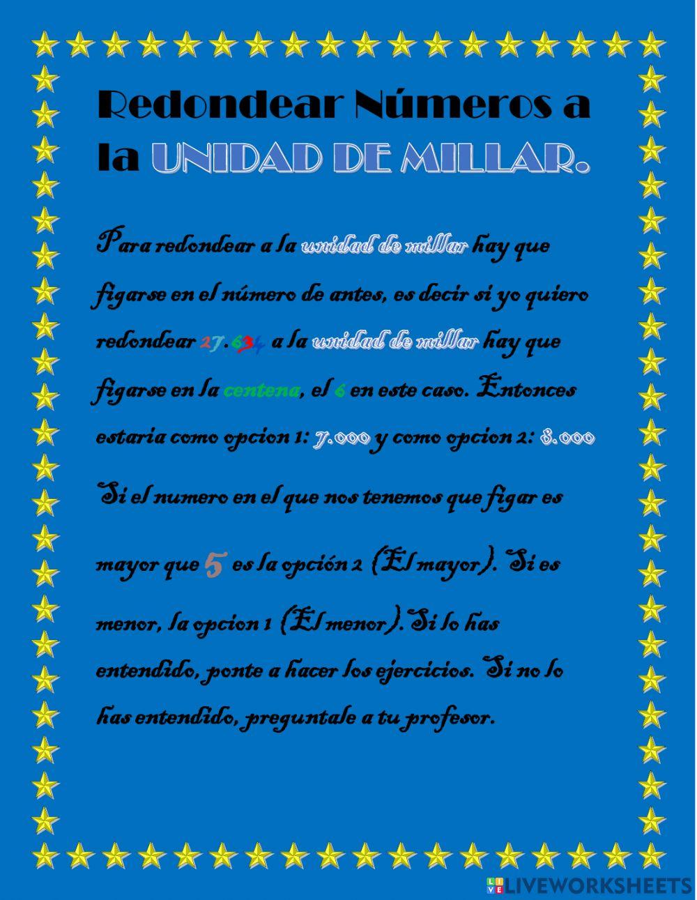 Redondeo a la UNIDAD DE MILLAR