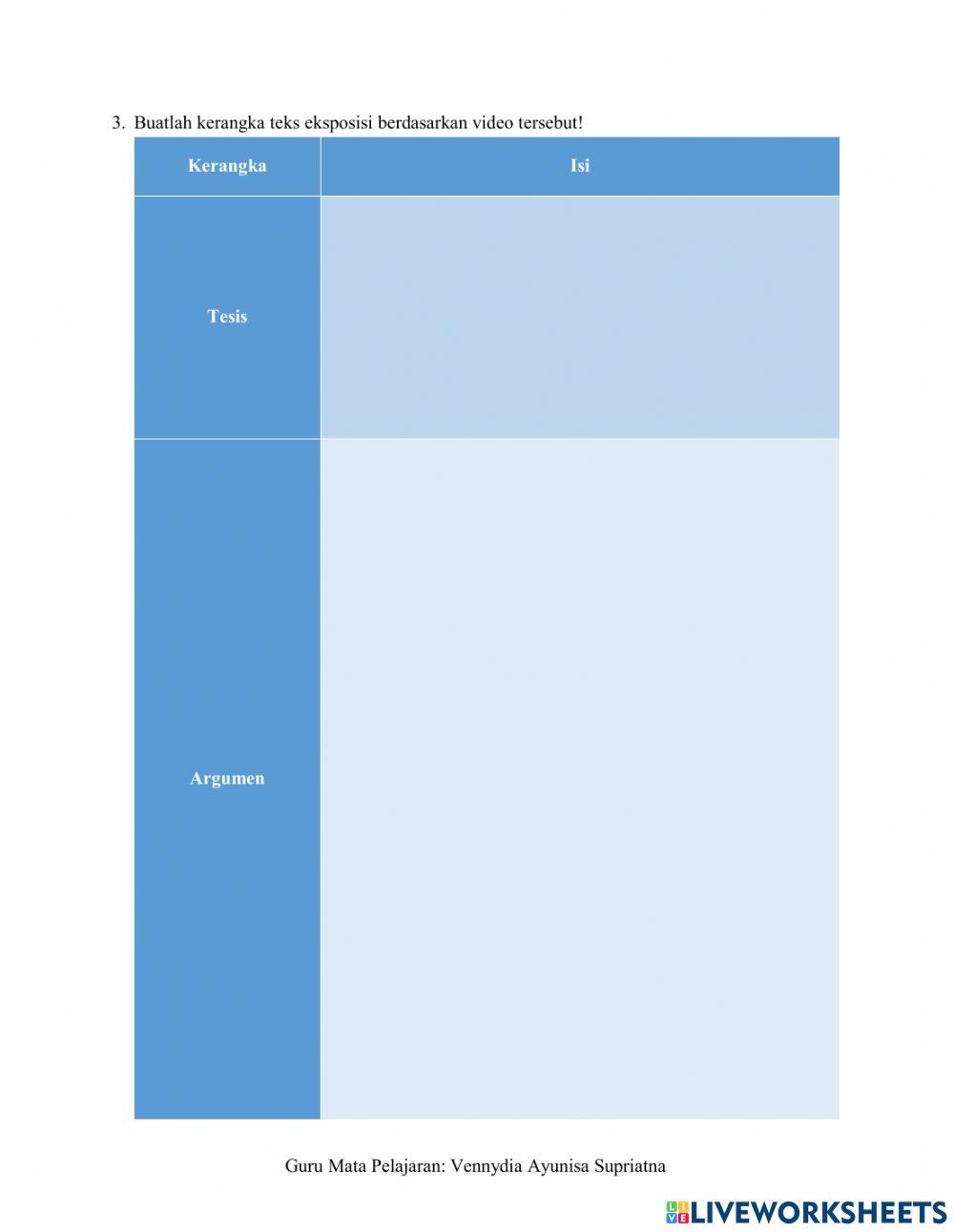 LKPD Menulis Teks Eksposisi
