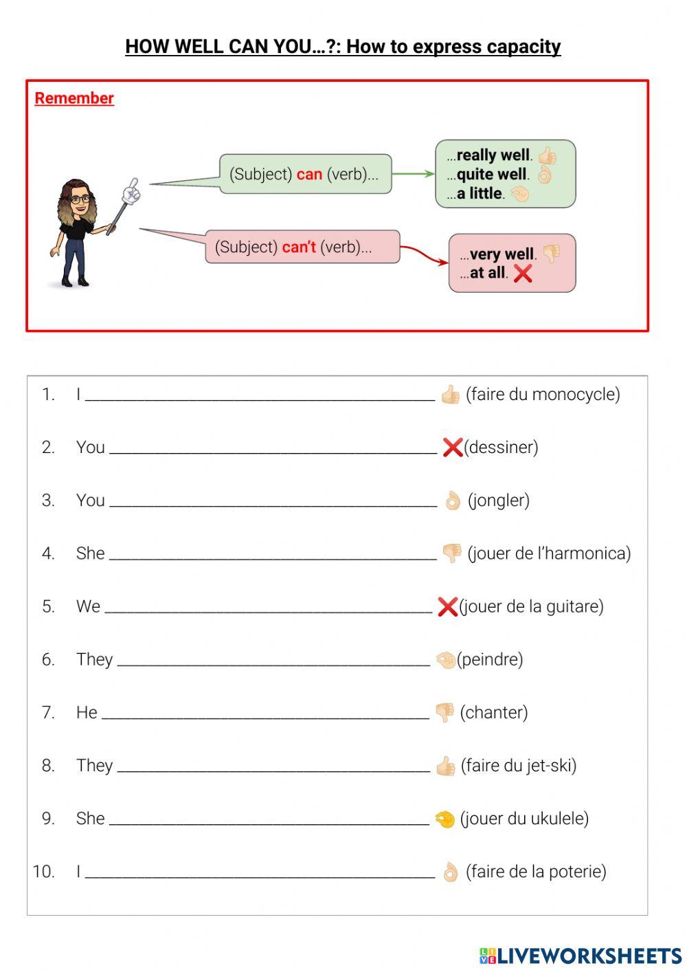 How well can you...?