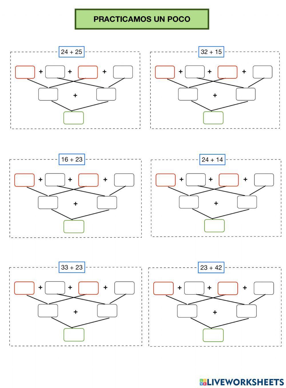 Sumas con llevadas por descomposición