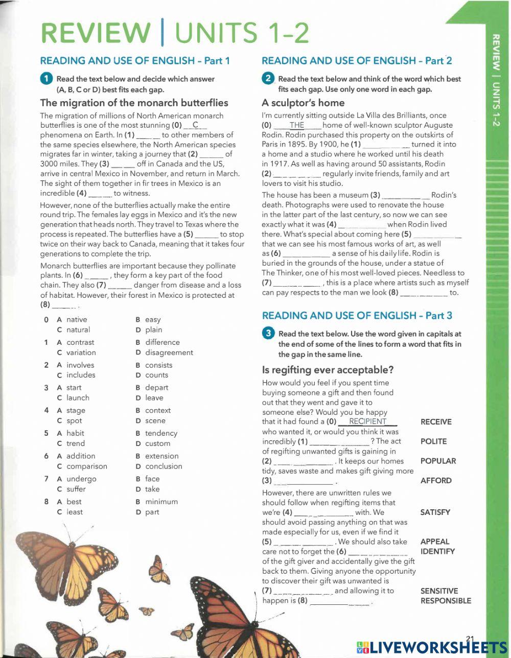 Review units 1 and 2