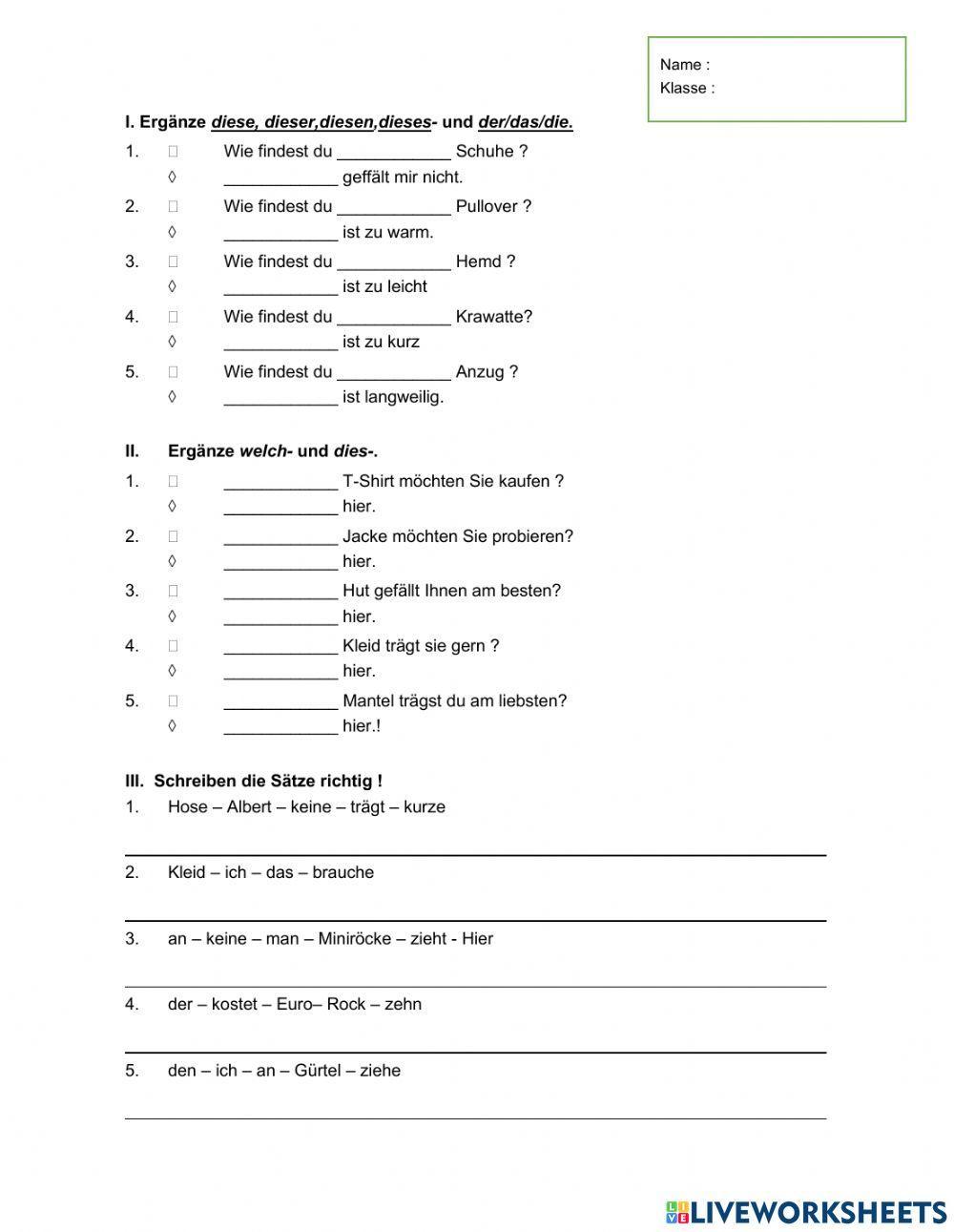 Frageartikel und Demonstrativa