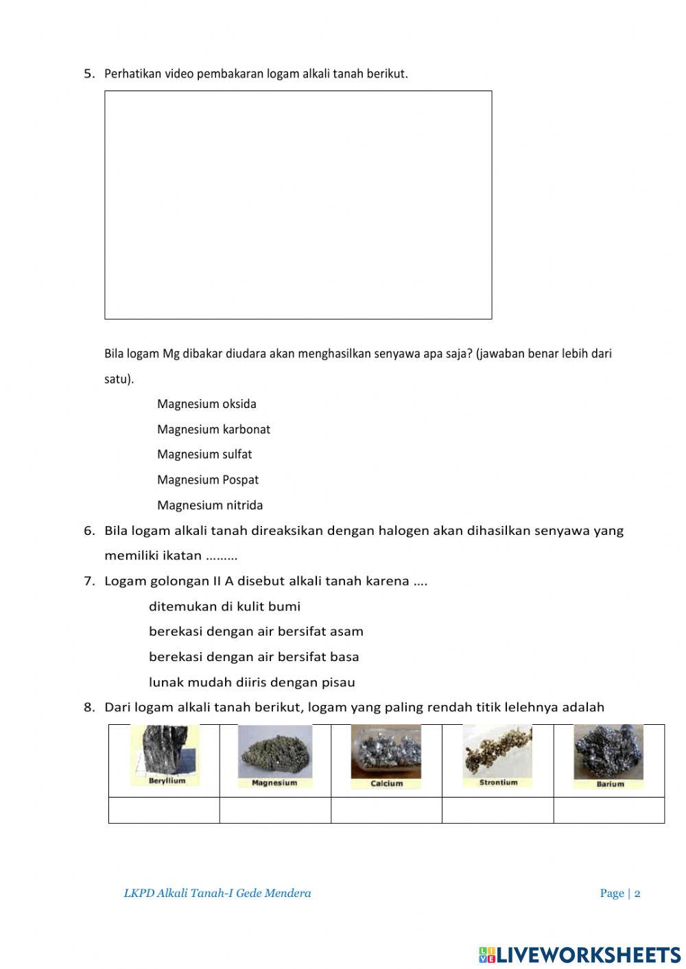LKPD Alkali Tanah