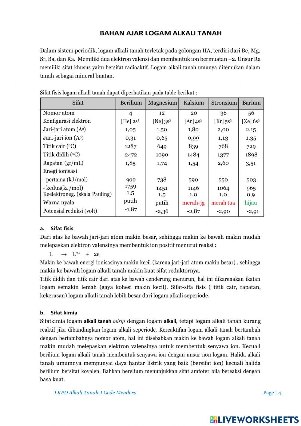 LKPD Alkali Tanah