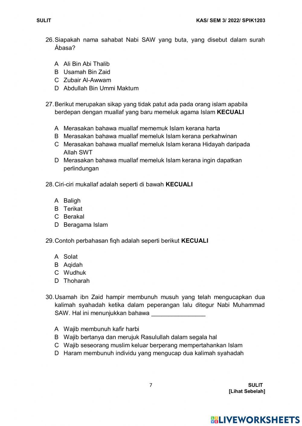 Fiqh mualaf BHG A MIDTERM OKT 2022 SET 1