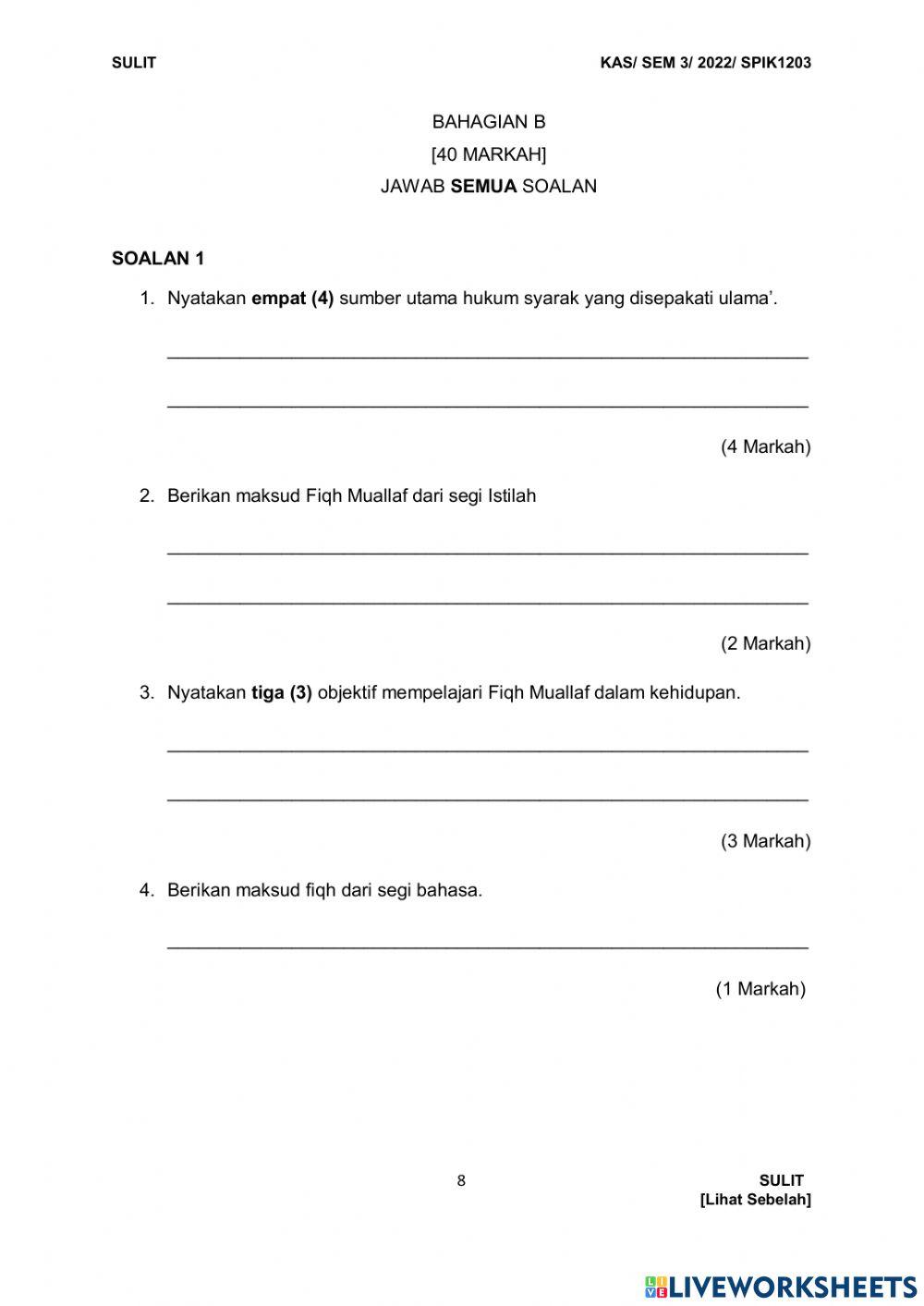 Fiqh mualaf bhg b midterm okt 2022 set 1